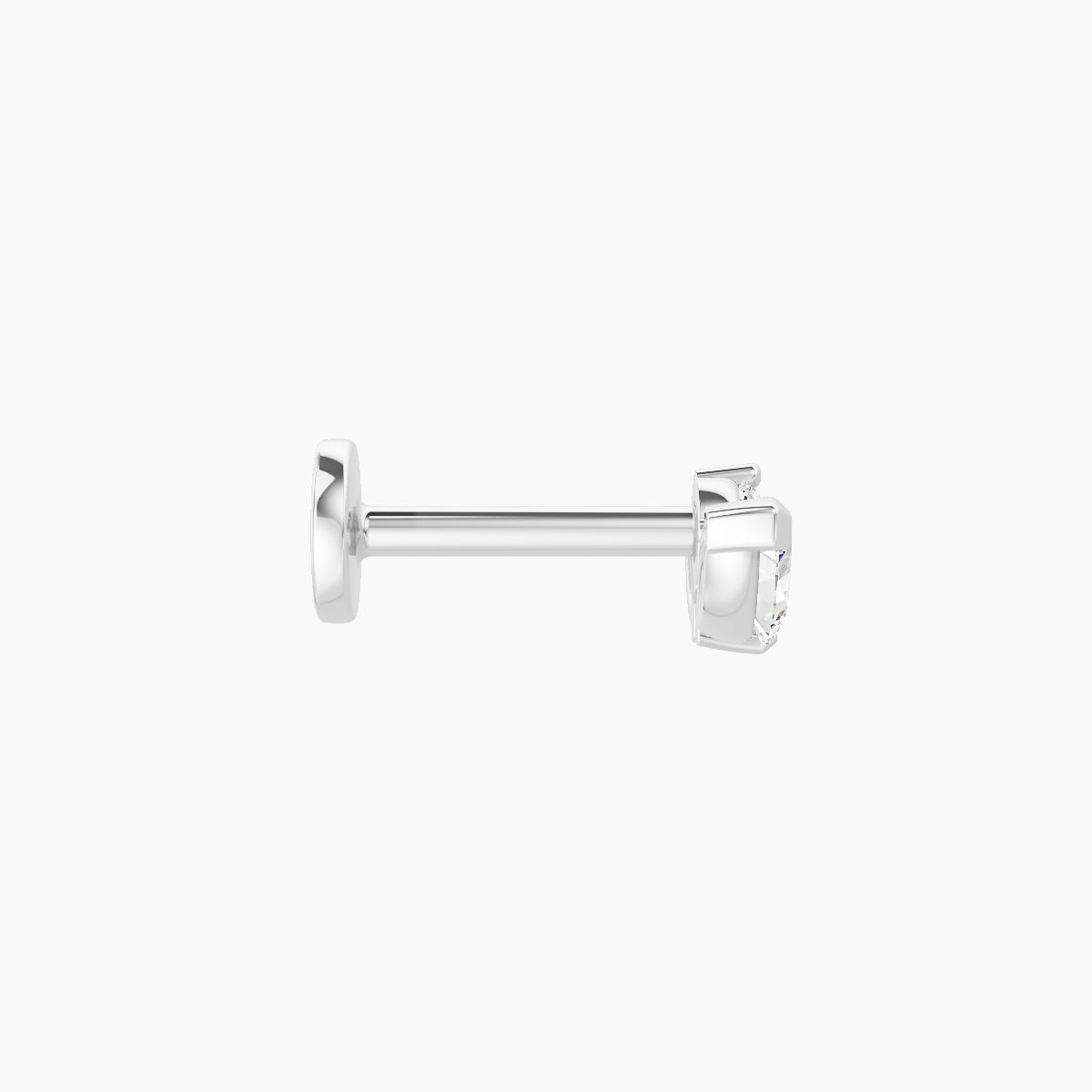 Dione | 18k White Gold 8 mm 6.5 mm Lotus Diamond Nose Piercing