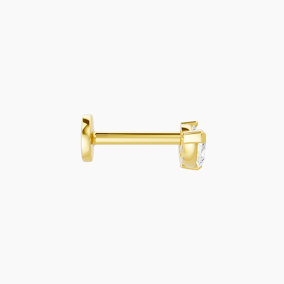 Dione | 18k Yellow Gold 8 mm 6.5 mm Lotus Diamond Nose Piercing