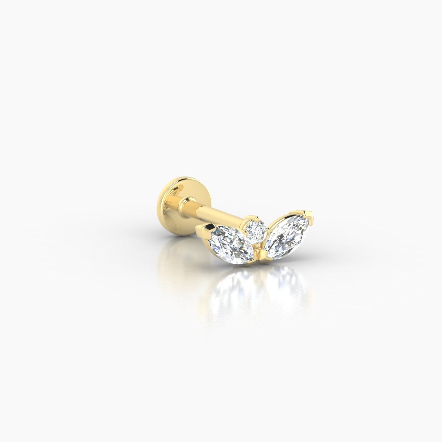 Dione | 18k Yellow Gold 8 mm 6.5 mm Lotus Diamond Nostril Piercing