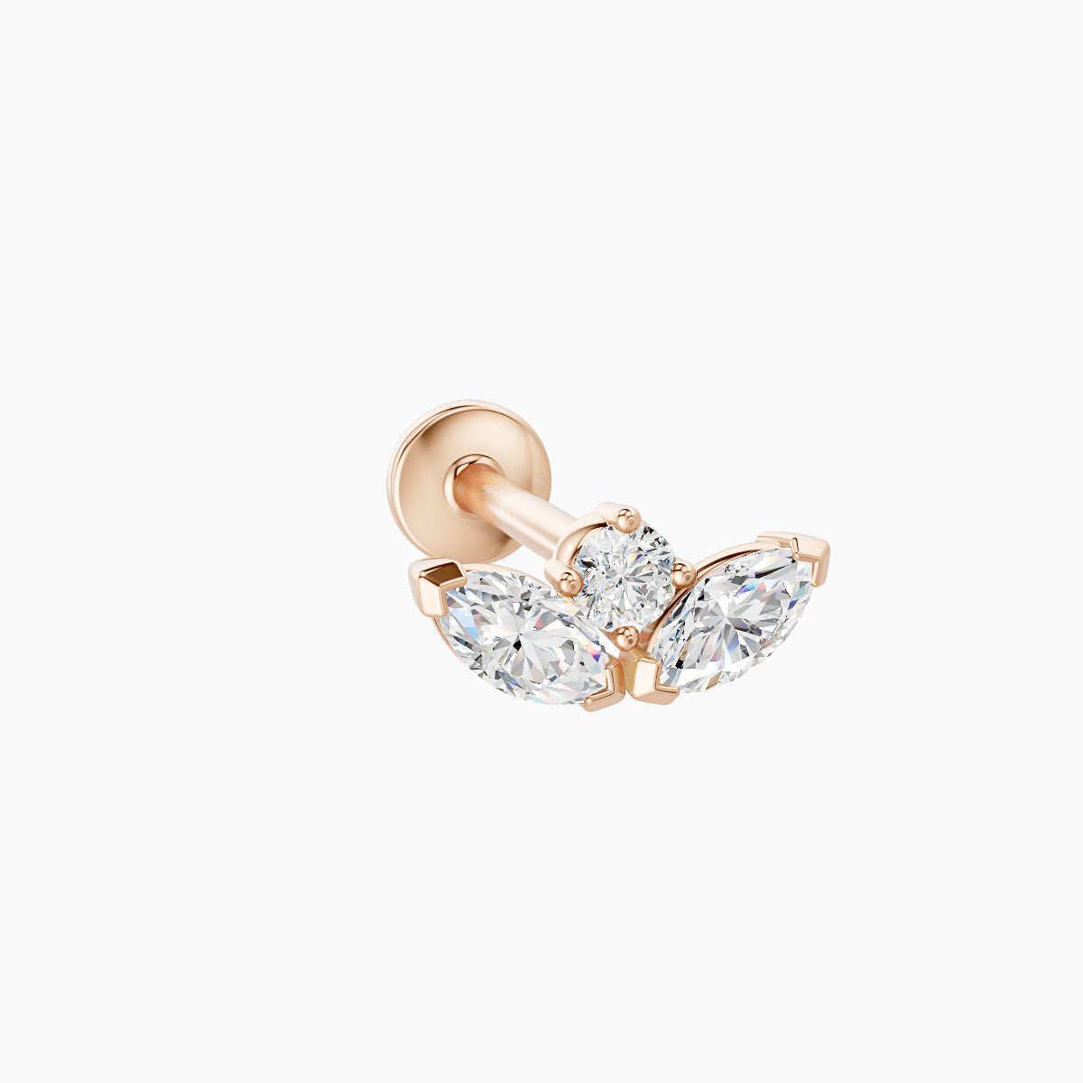 Dione | 18k Rose Gold 8 mm 8 mm Lotus Diamond Nose Piercing