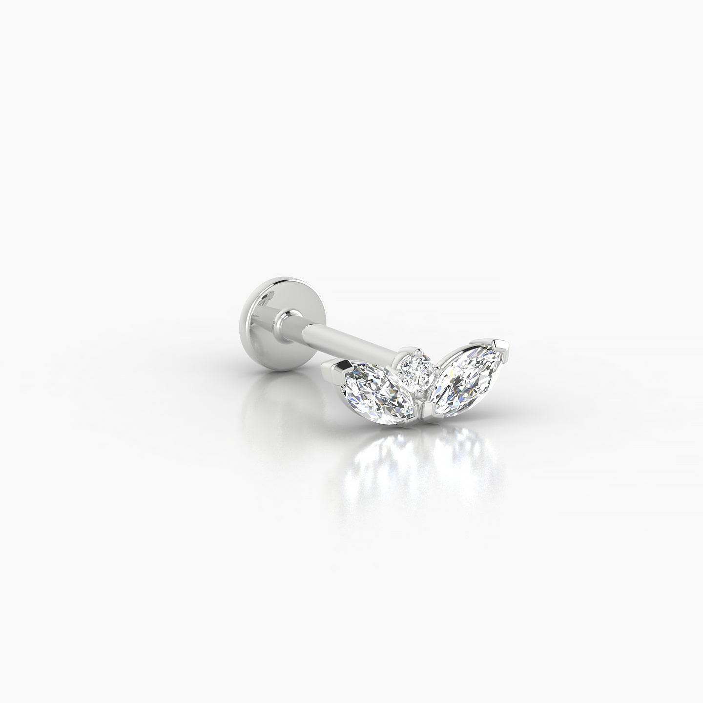 Dione | 18k White Gold 8 mm 8 mm Lotus Diamond Nostril Piercing