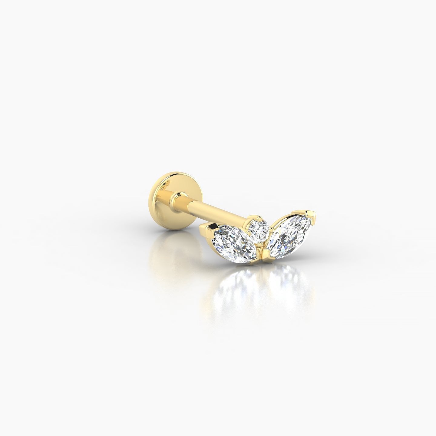 Dione | 18k Yellow Gold 8 mm 8 mm Lotus Diamond Nostril Piercing