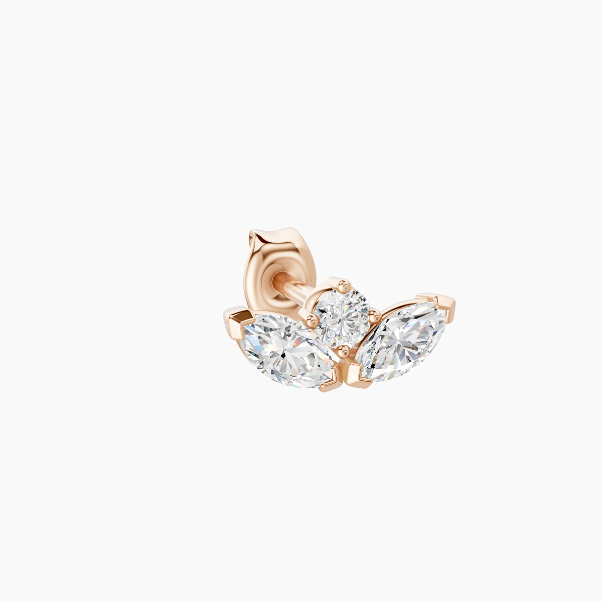 Dione | 18k Rose Gold 8 mm Lotus Diamond Earring