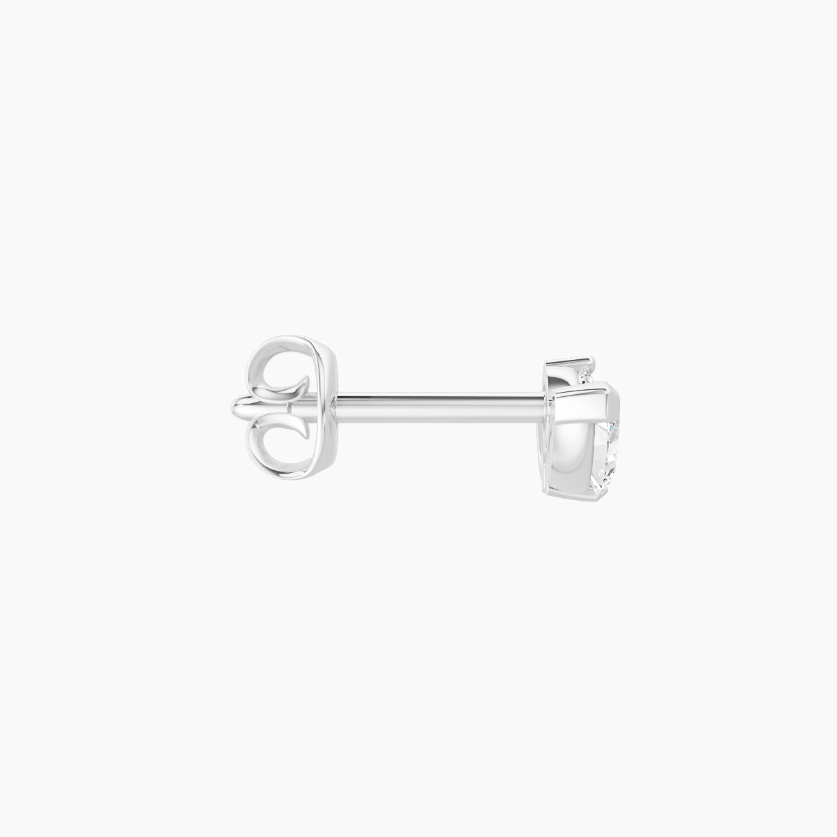 Dione | 18k White Gold 8 mm Lotus Diamond Earring
