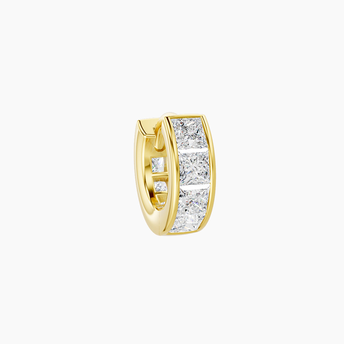 Doris | 18k Yellow Gold 5 mm Diamond Hoop Piercing