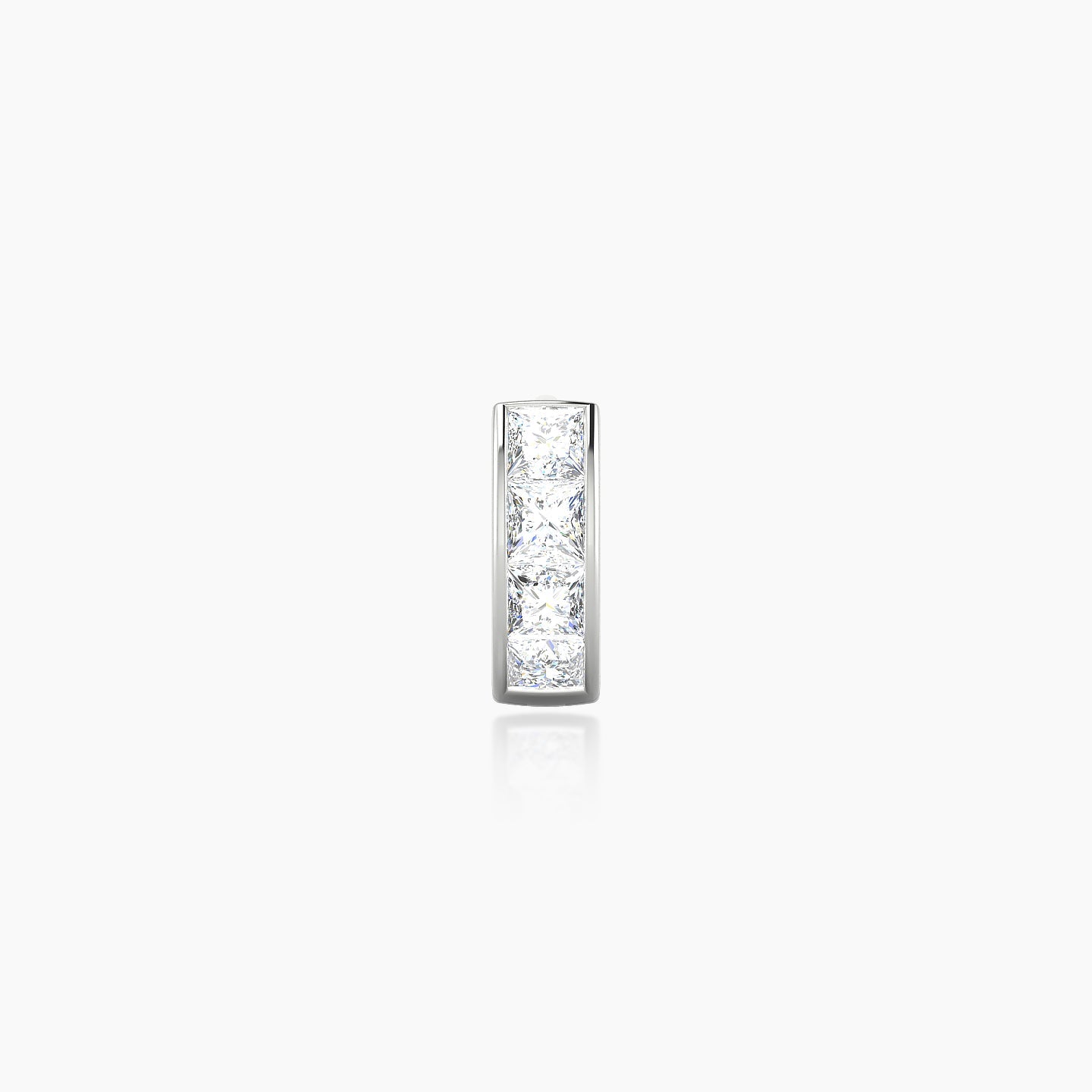 Doris | 18k White Gold 5 mm Diamond Hoop Piercing