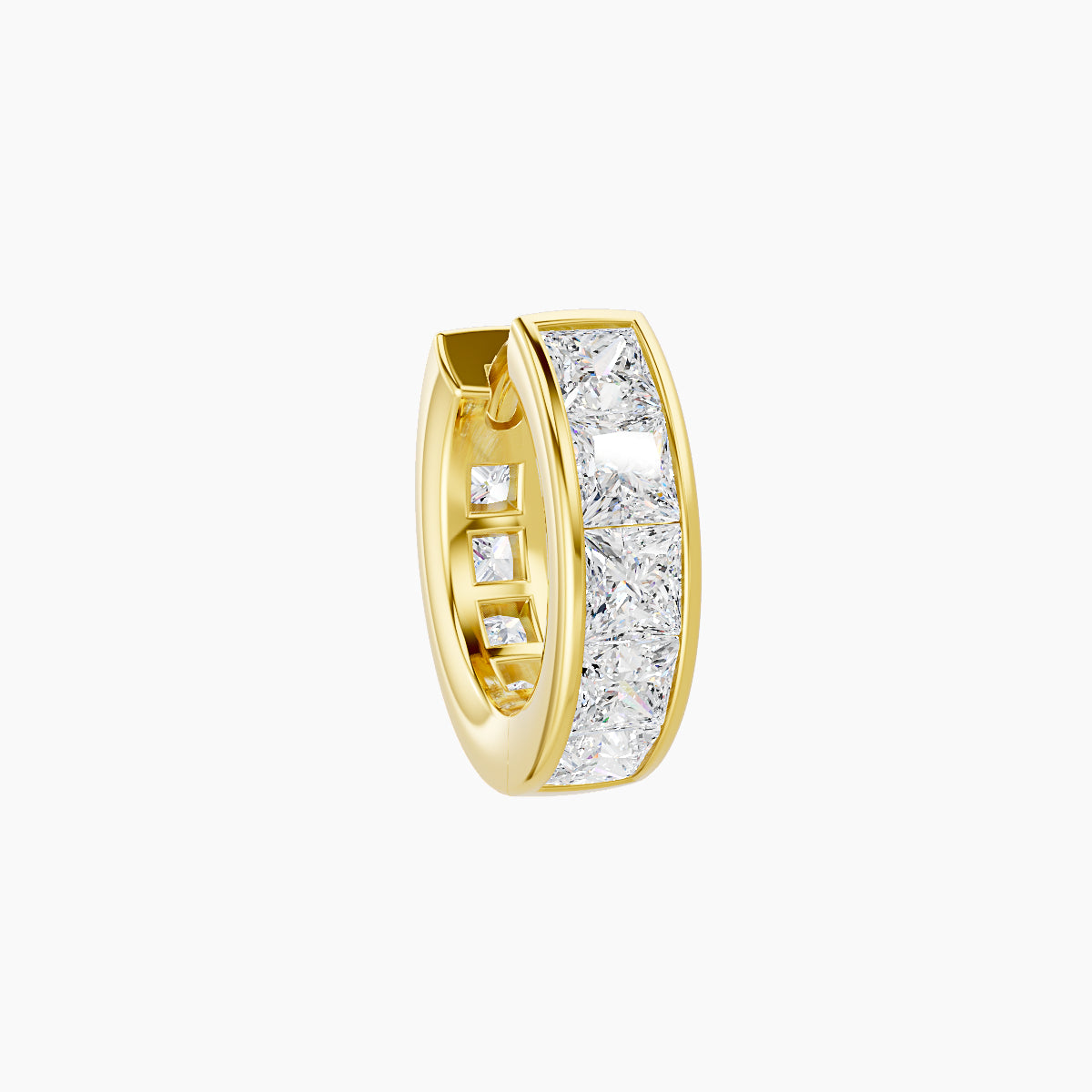 Doris | 18k Yellow Gold 6.5 mm Diamond Hoop Piercing