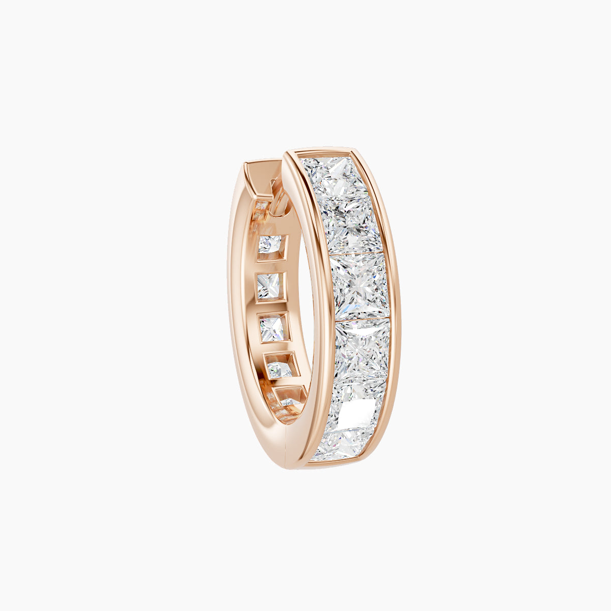 Doris | 18k Rose Gold 8 mm Diamond Hoop Piercing