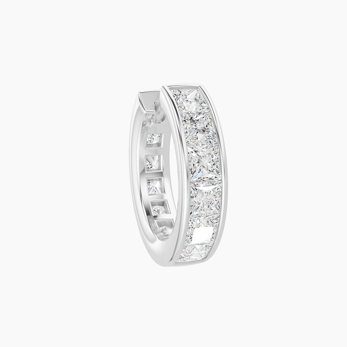 Doris | 18k White Gold 8 mm Diamond Hoop Piercing