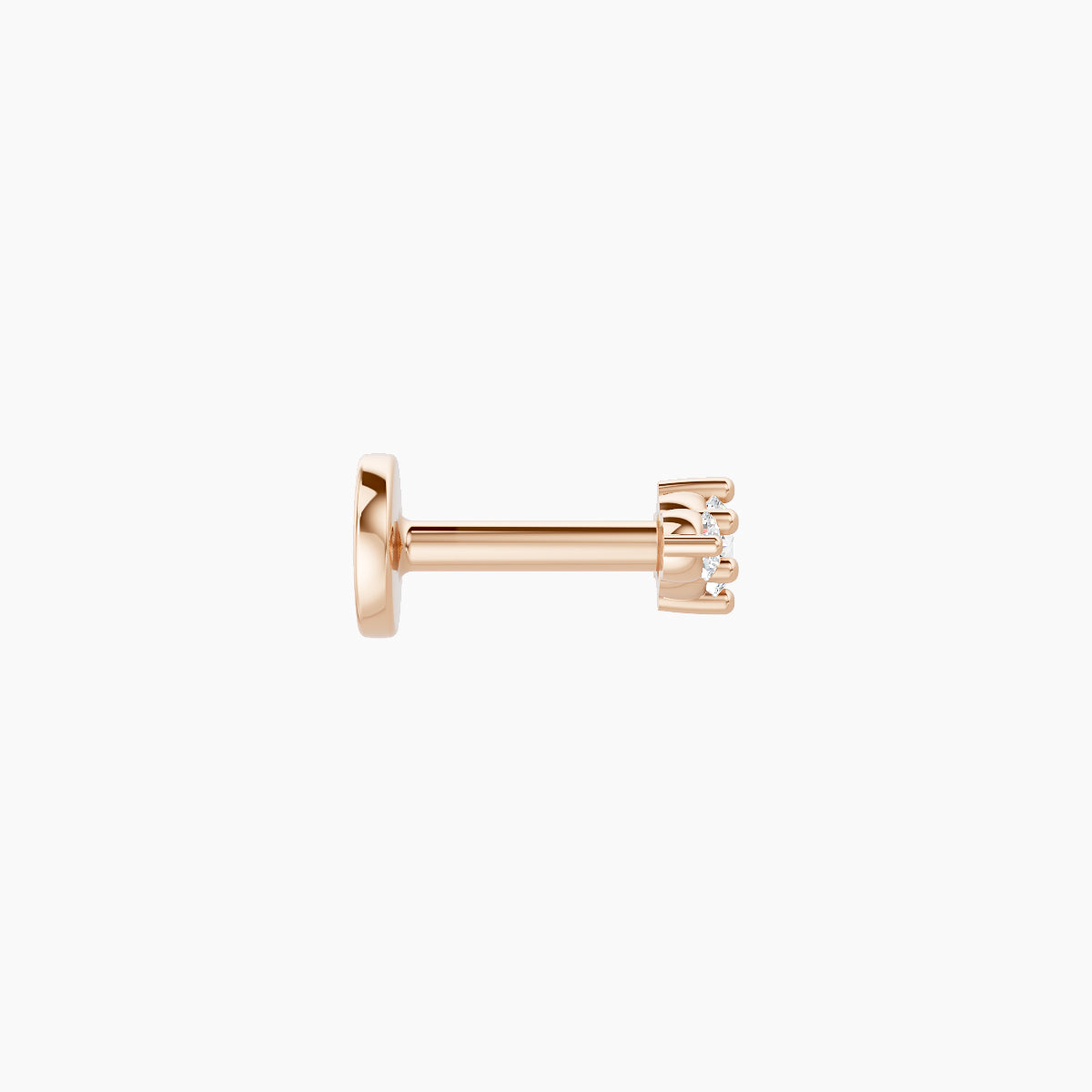 Edesia | 18k Rose Gold 5.5 mm 5 mm Trilogy Diamond Piercing