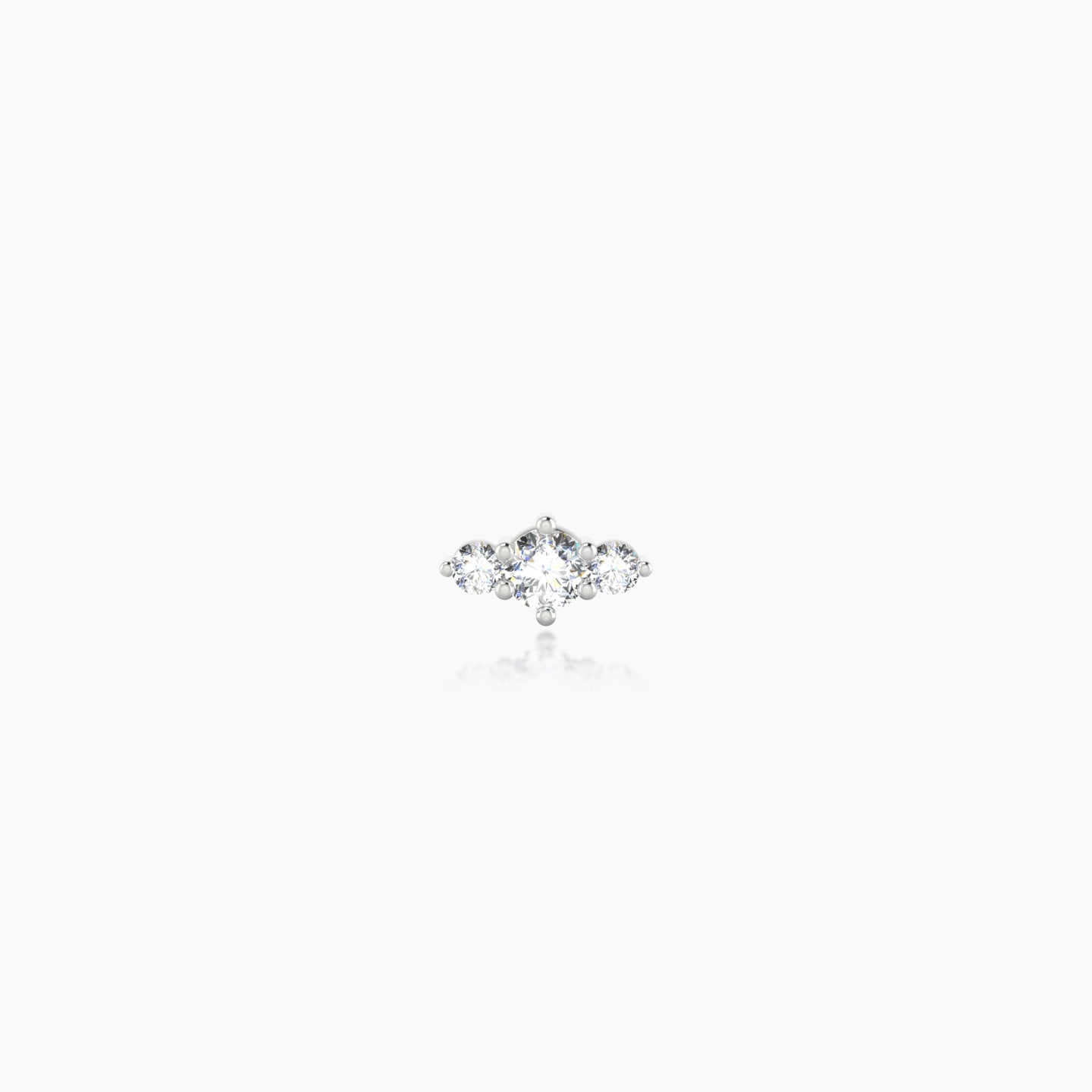 Edesia | 18k White Gold 5.5 mm 5 mm Trilogy Diamond Piercing