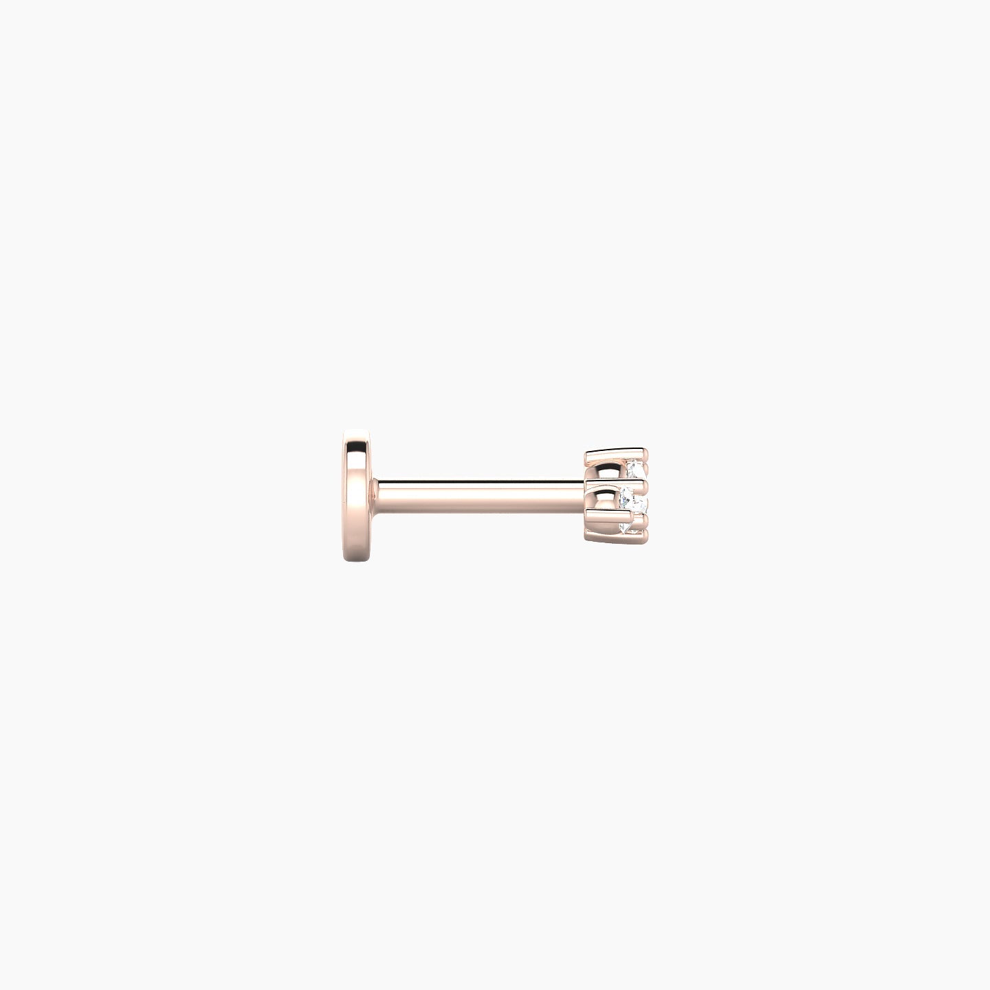 Edesia | 18k Rose Gold 5.5 mm 5 mm Trilogy Diamond Piercing