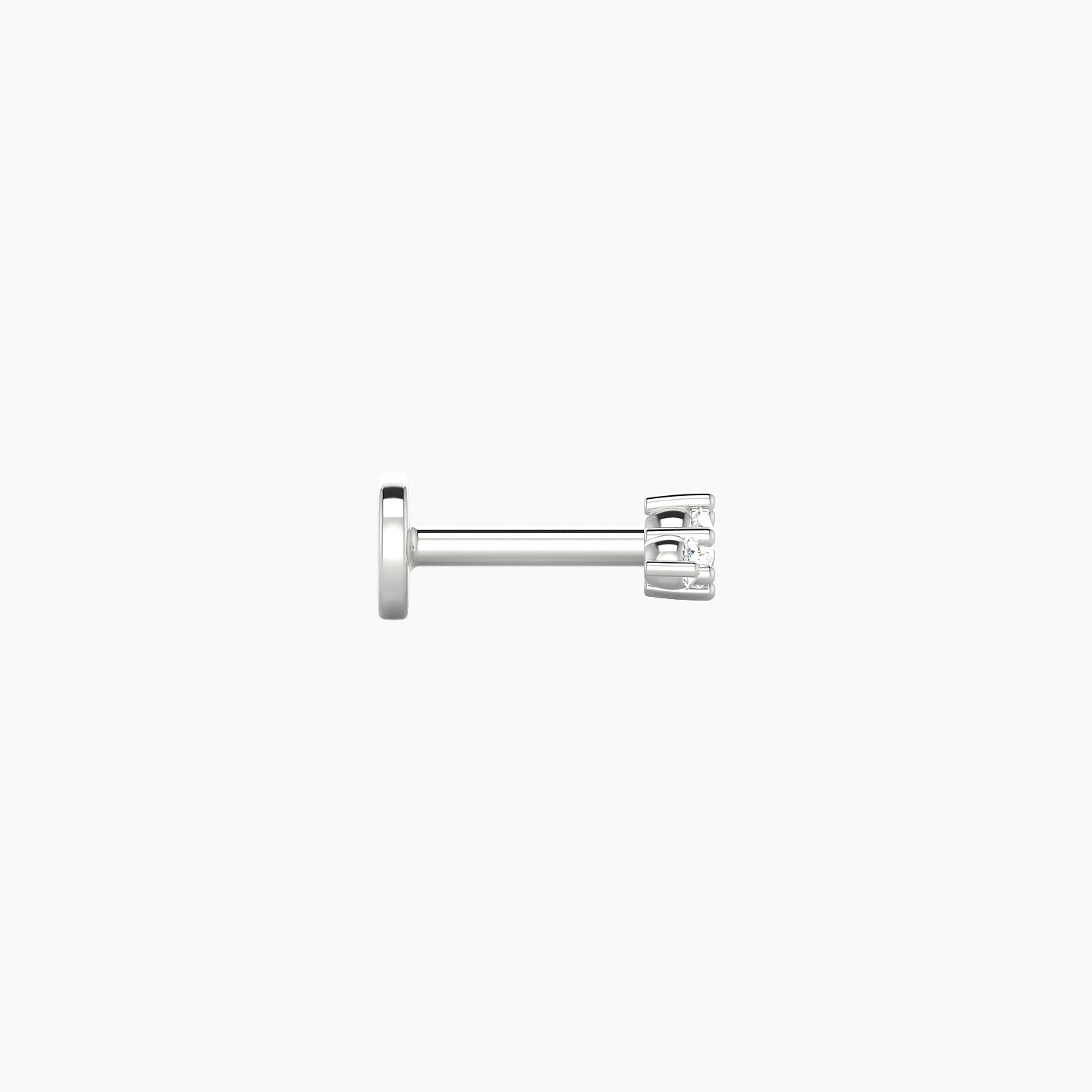 Edesia | 18k White Gold 5.5 mm 5 mm Trilogy Diamond Piercing