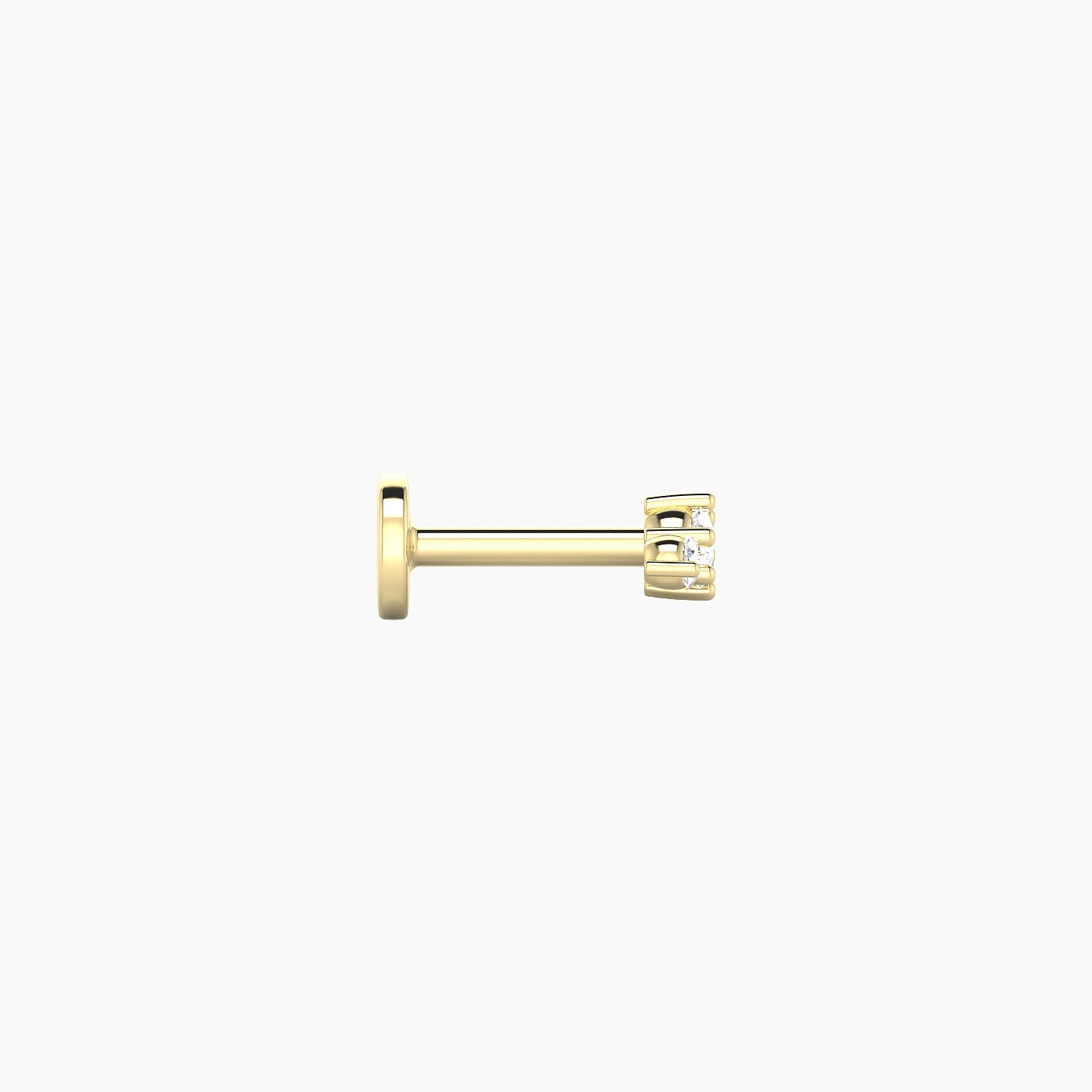 Edesia | 18k Yellow Gold 5.5 mm 5 mm Trilogy Diamond Piercing