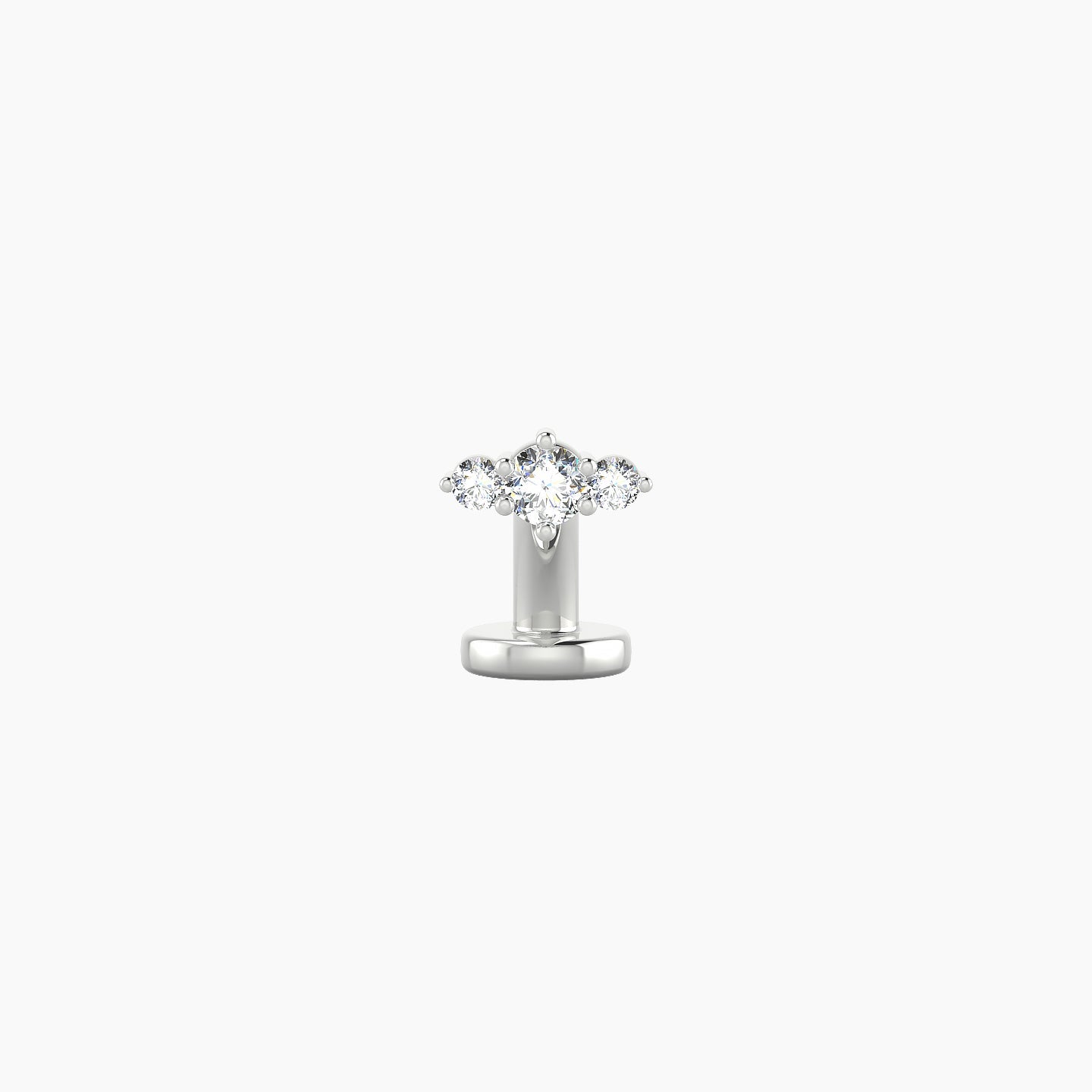 Edesia | 18k White Gold 5.5 mm 6 mm Trilogy Diamond Floating Navel Piercing