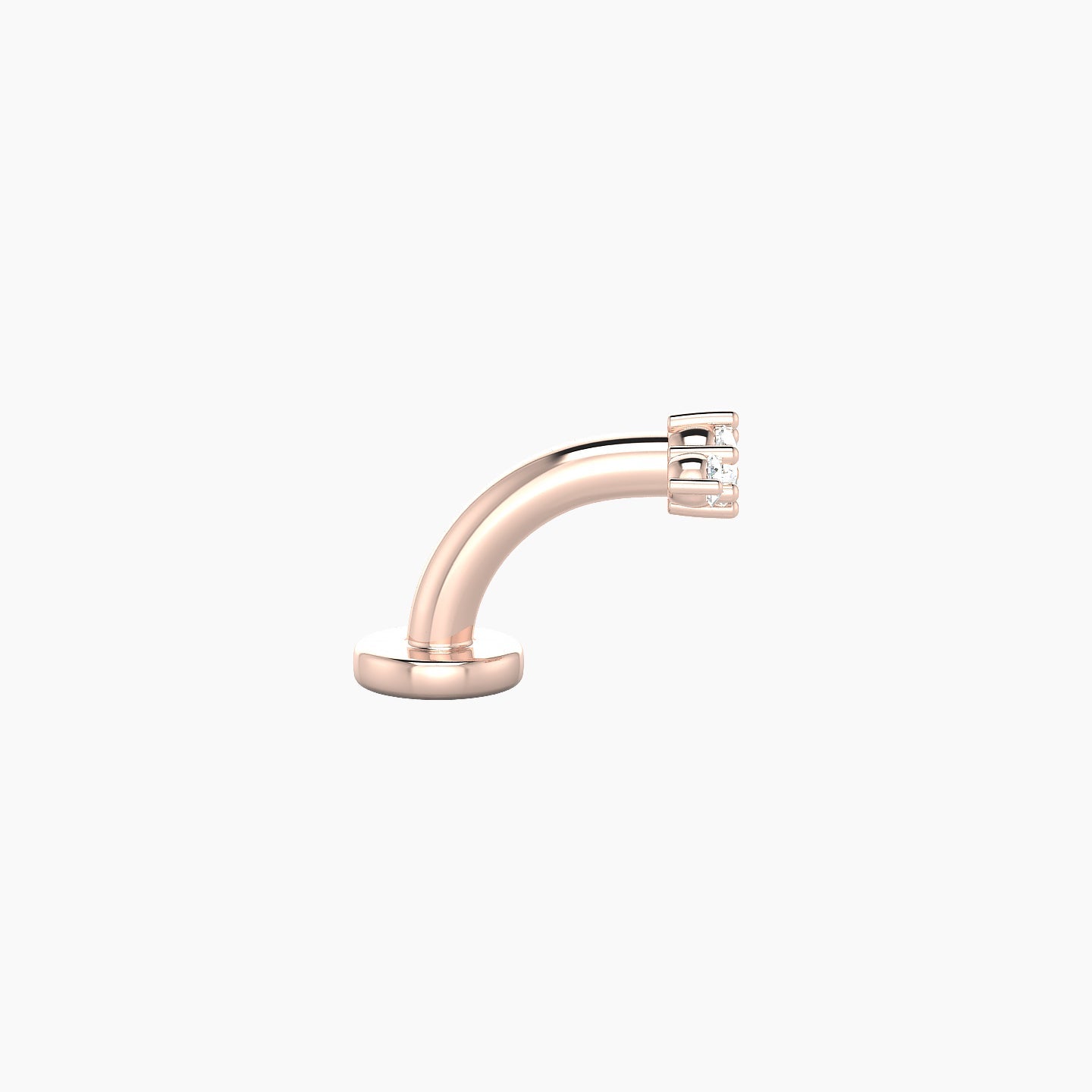 Edesia | 18k Rose Gold 5.5 mm 6 mm Trilogy Diamond Floating Navel Piercing