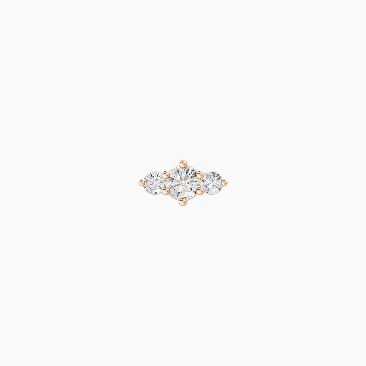 Edesia | 18k Rose Gold 5.5 mm 6.5 mm Trilogy Diamond Piercing