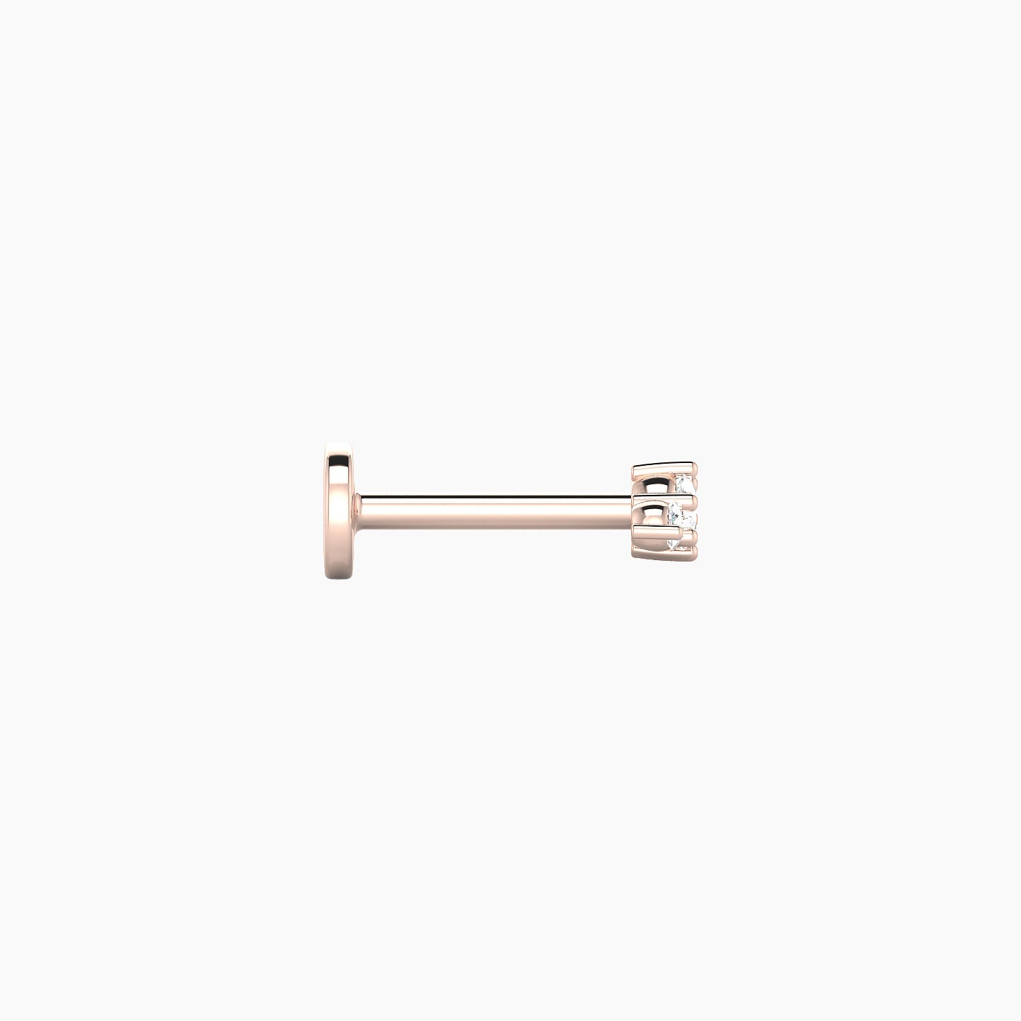 Edesia | 18k Rose Gold 5.5 mm 6.5 mm Trilogy Diamond Piercing