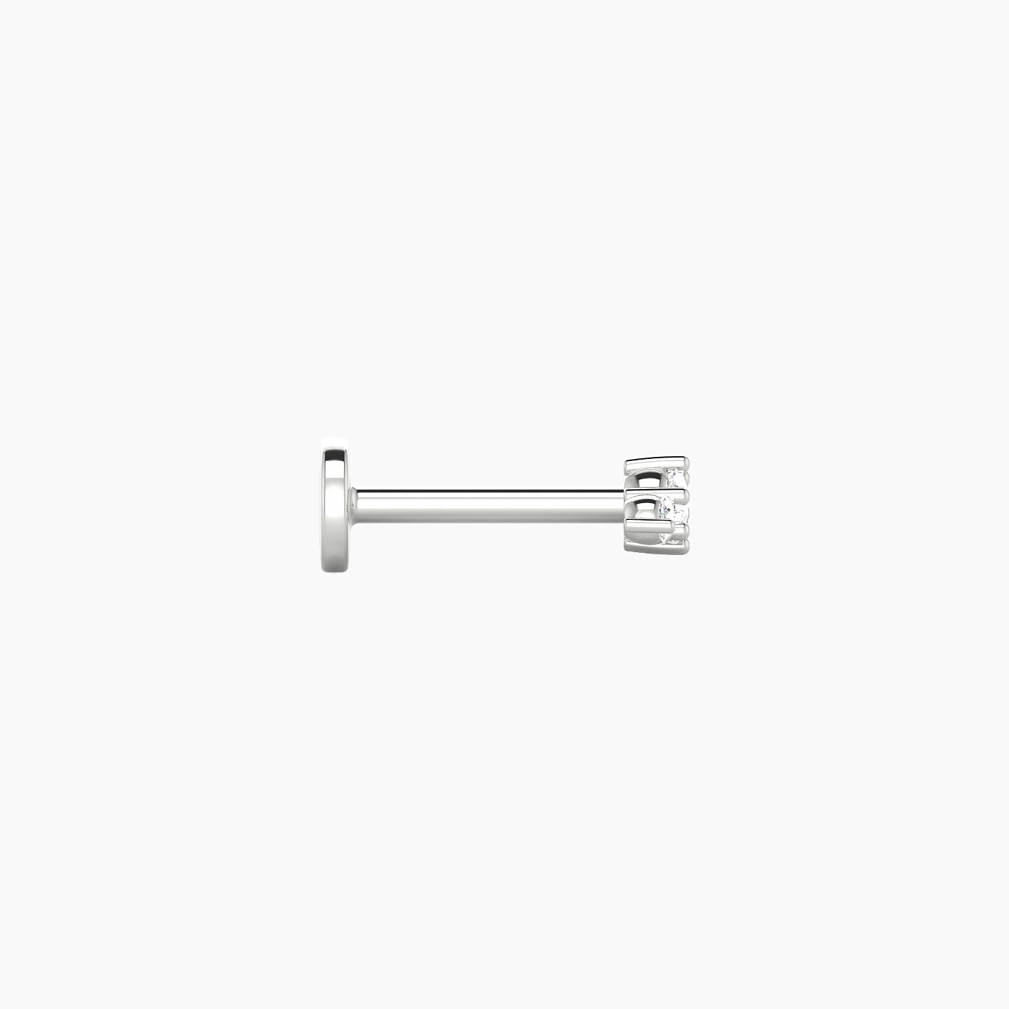 Edesia | 18k White Gold 5.5 mm 6.5 mm Trilogy Diamond Piercing