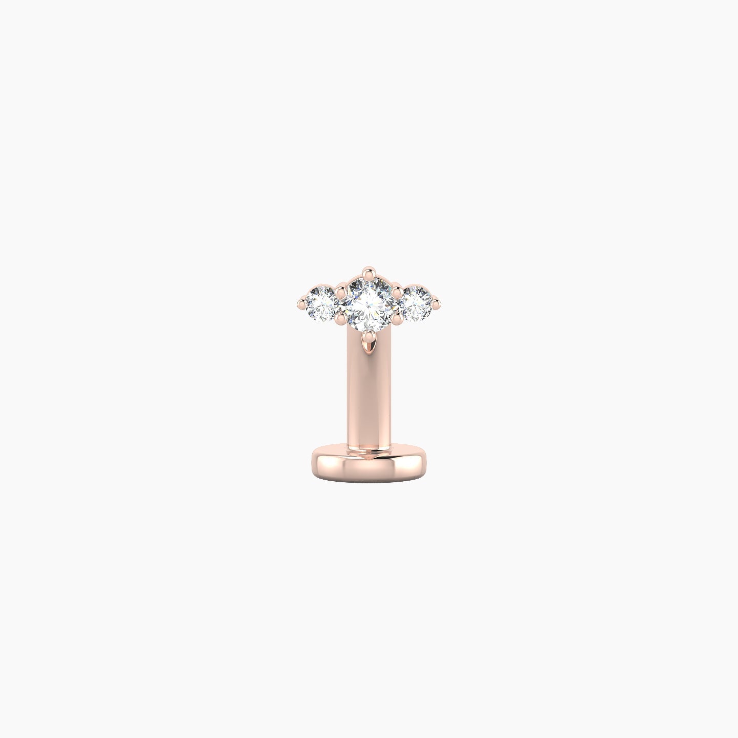 Edesia | 18k Rose Gold 5.5 mm 8 mm Trilogy Diamond Floating Navel Piercing