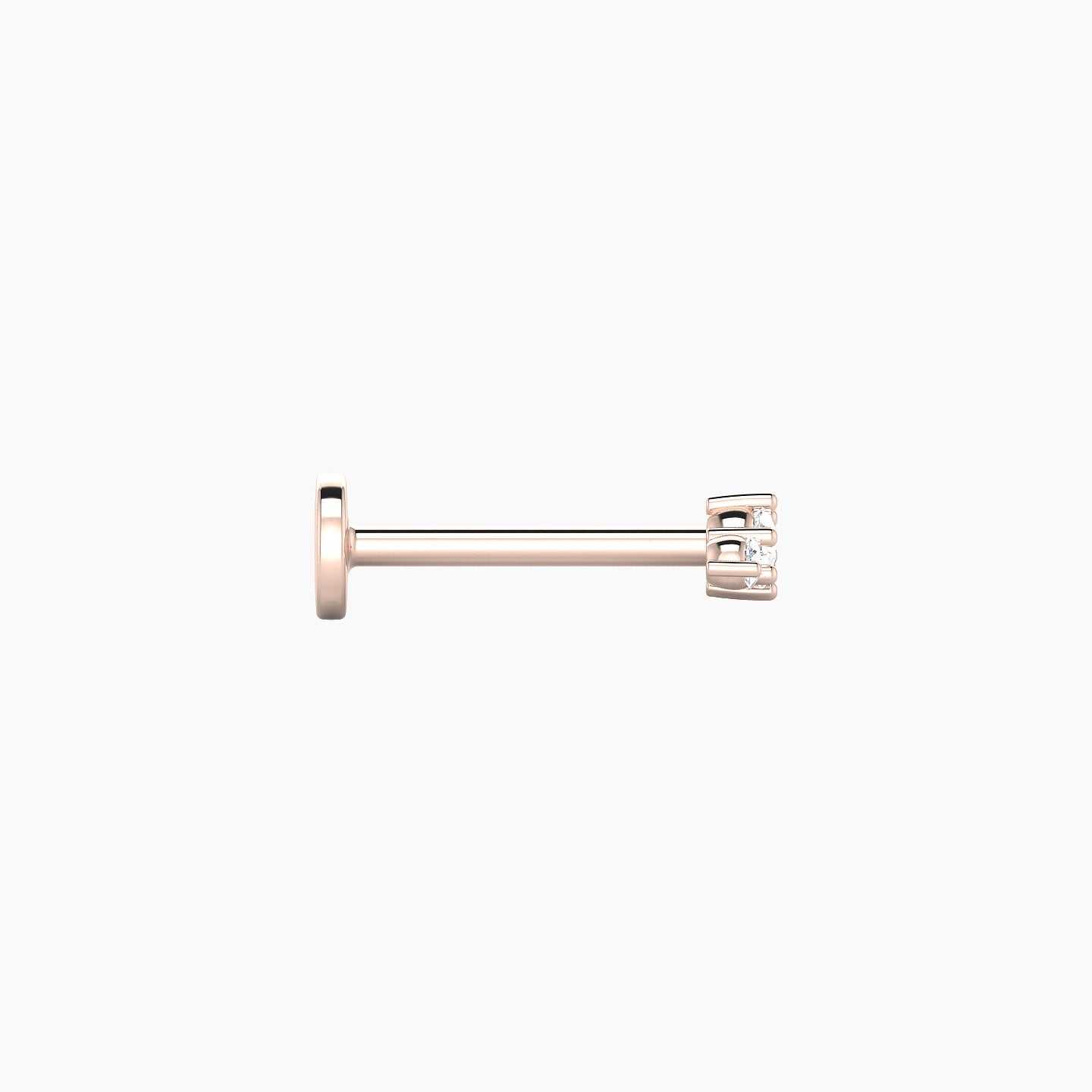 Edesia | 18k Rose Gold 5.5 mm 8 mm Trilogy Diamond Piercing