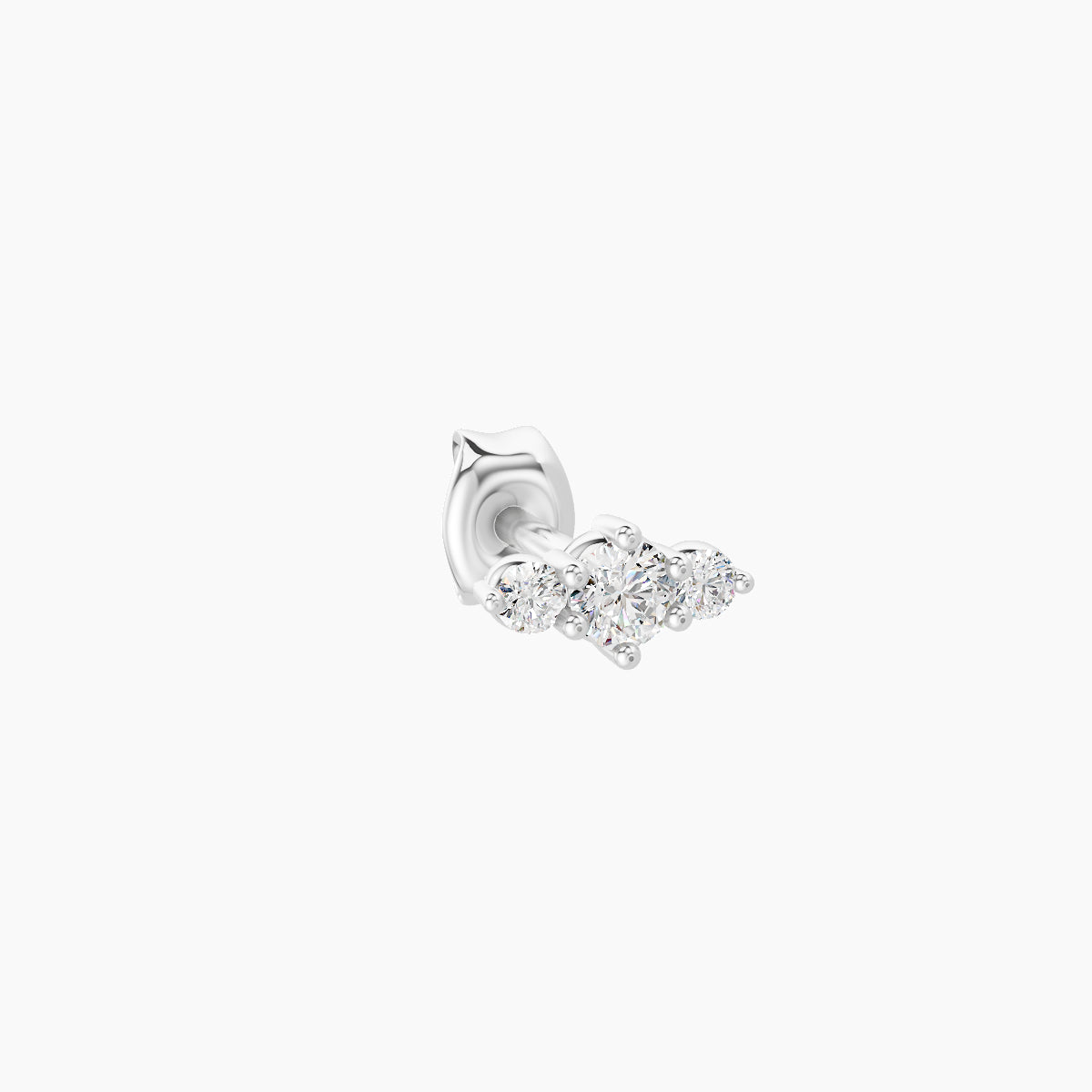Edesia | 18k White Gold 5.5 mm Trilogy Diamond Earring