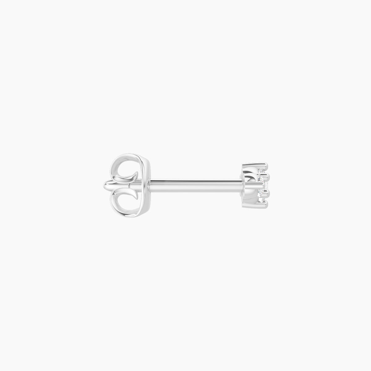 Edesia | 18k White Gold 5.5 mm Trilogy Diamond Earring