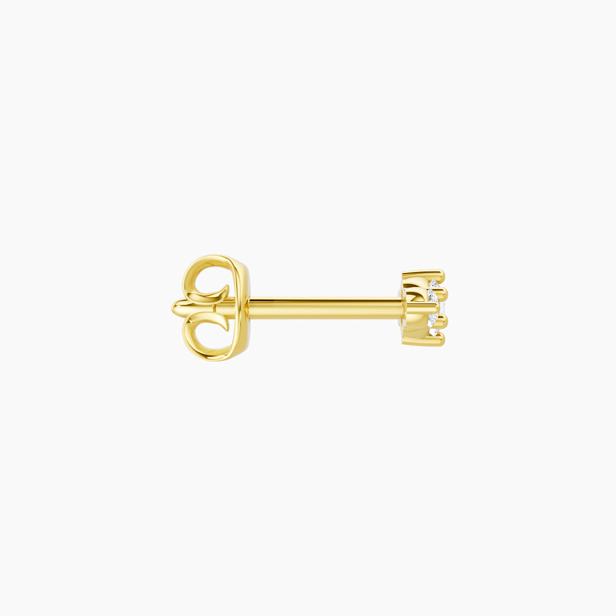 Edesia | 18k Yellow Gold 5.5 mm Trilogy Diamond Earring