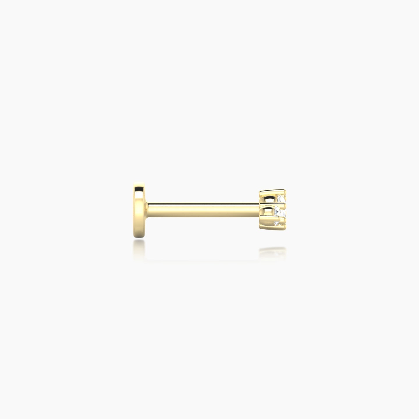 Edesia | 18k Yellow Gold 5.5 mm Trilogy Diamond Piercing