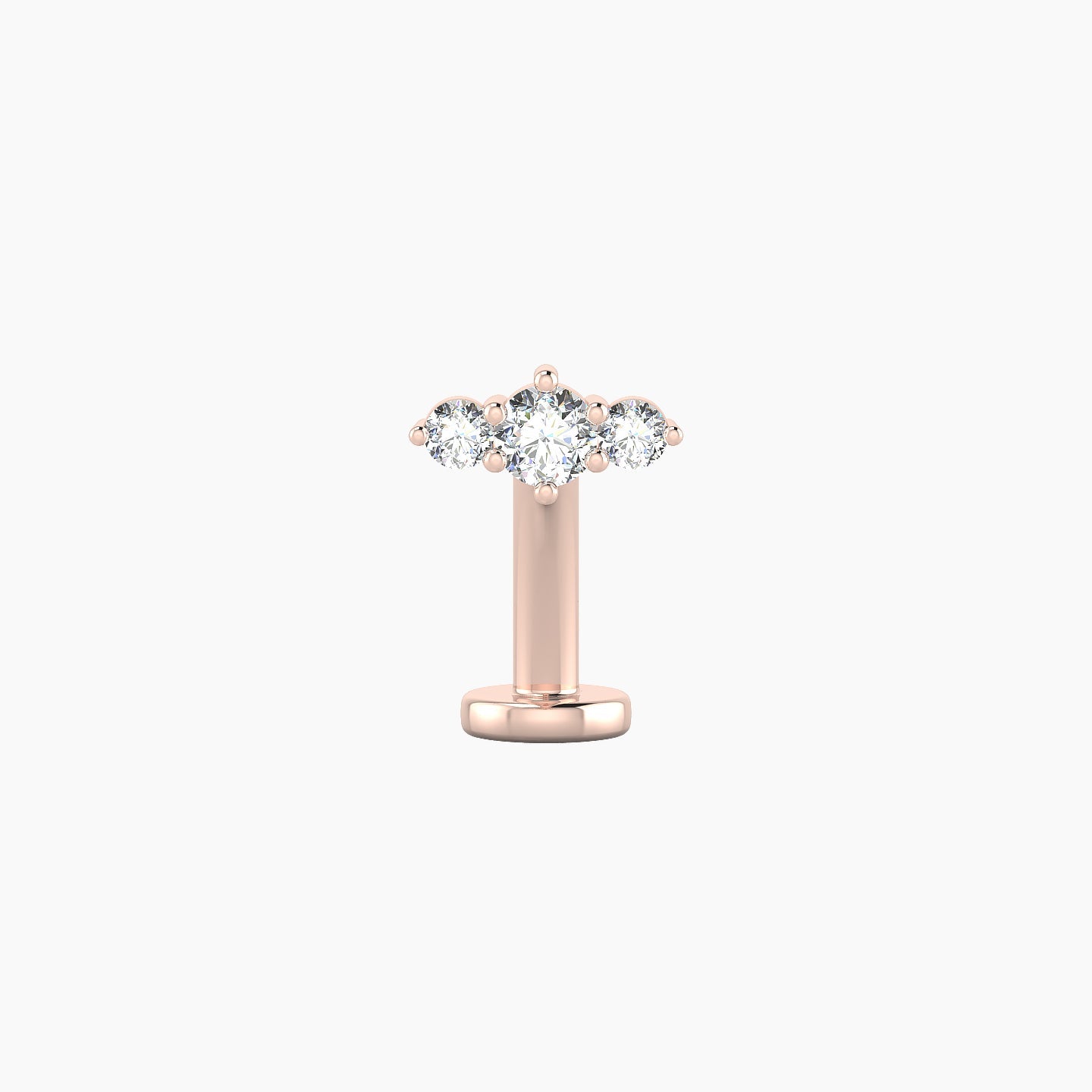 Edesia | 18k Rose Gold 7 mm 10 mm Trilogy Diamond Floating Navel Piercing