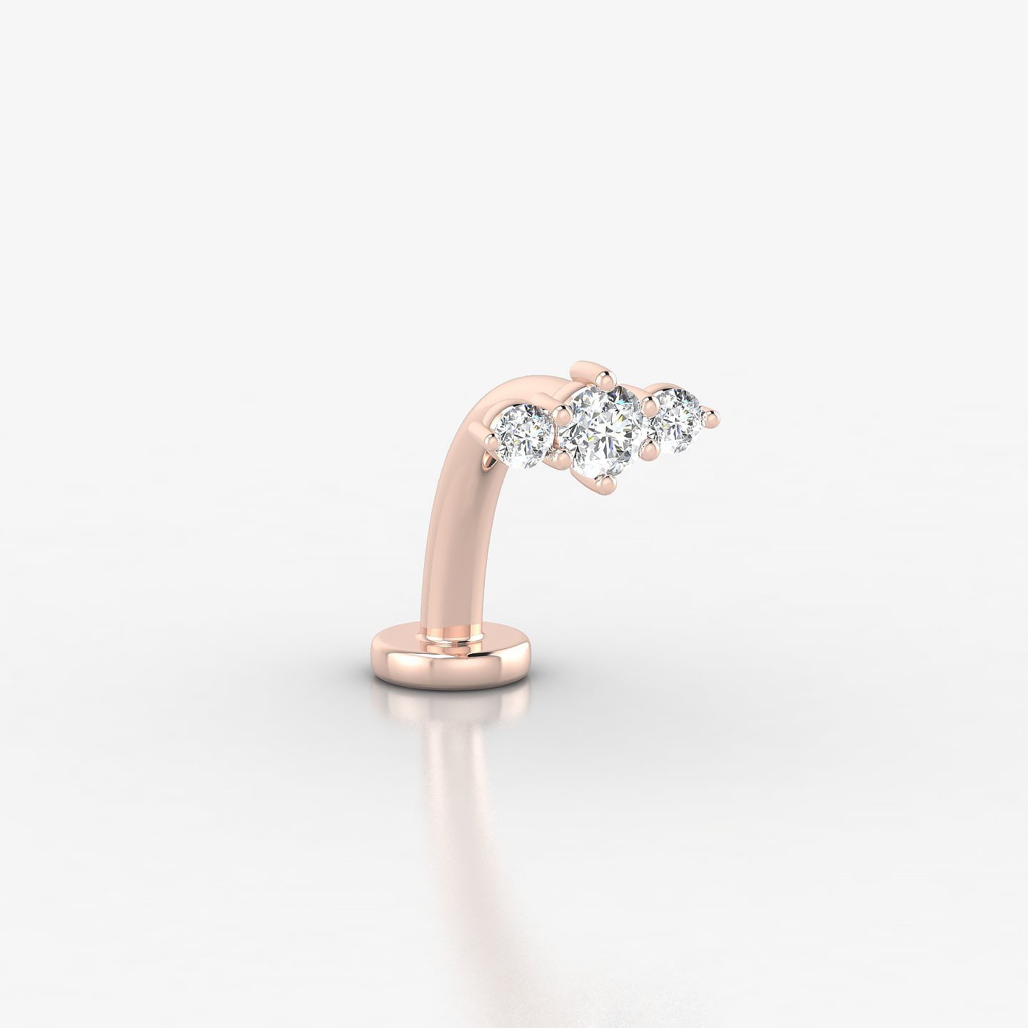 Edesia | 18k Rose Gold 7 mm 10 mm Trilogy Diamond Floating Navel Piercing