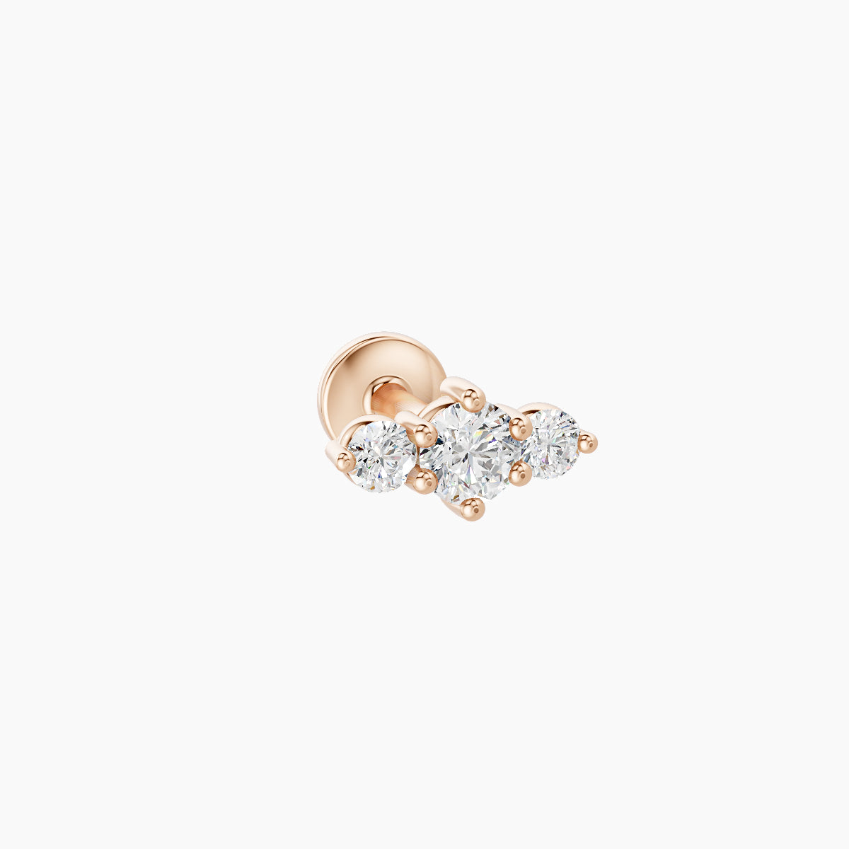 Edesia | 18k Rose Gold 7 mm 5 mm Trilogy Diamond Piercing