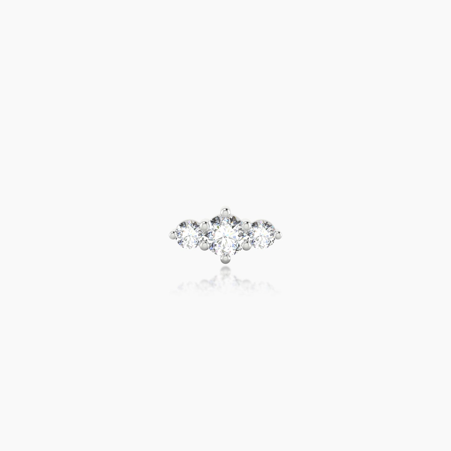 Edesia | 18k White Gold 7 mm 5 mm Trilogy Diamond Piercing