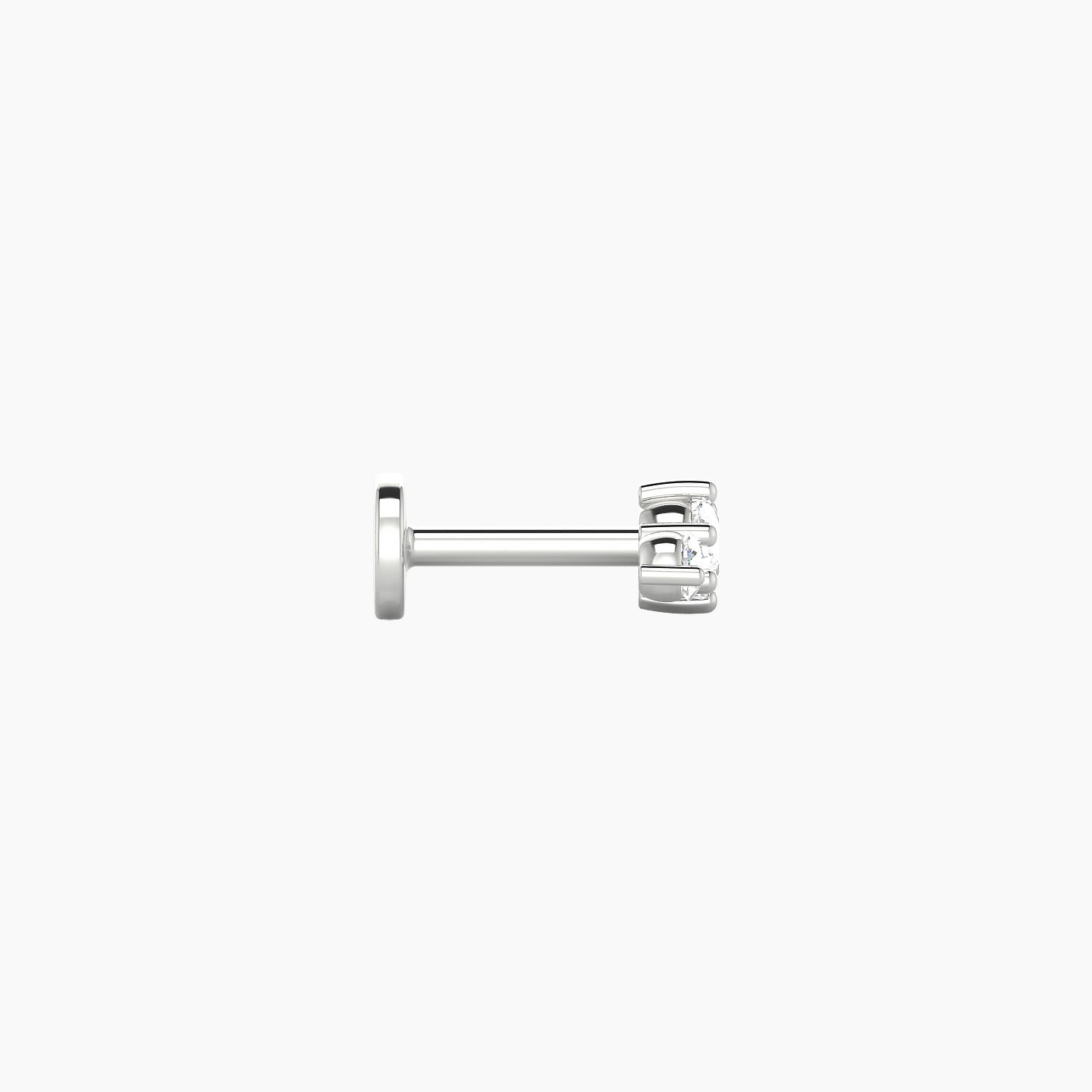 Edesia | 18k White Gold 7 mm 5 mm Trilogy Diamond Piercing