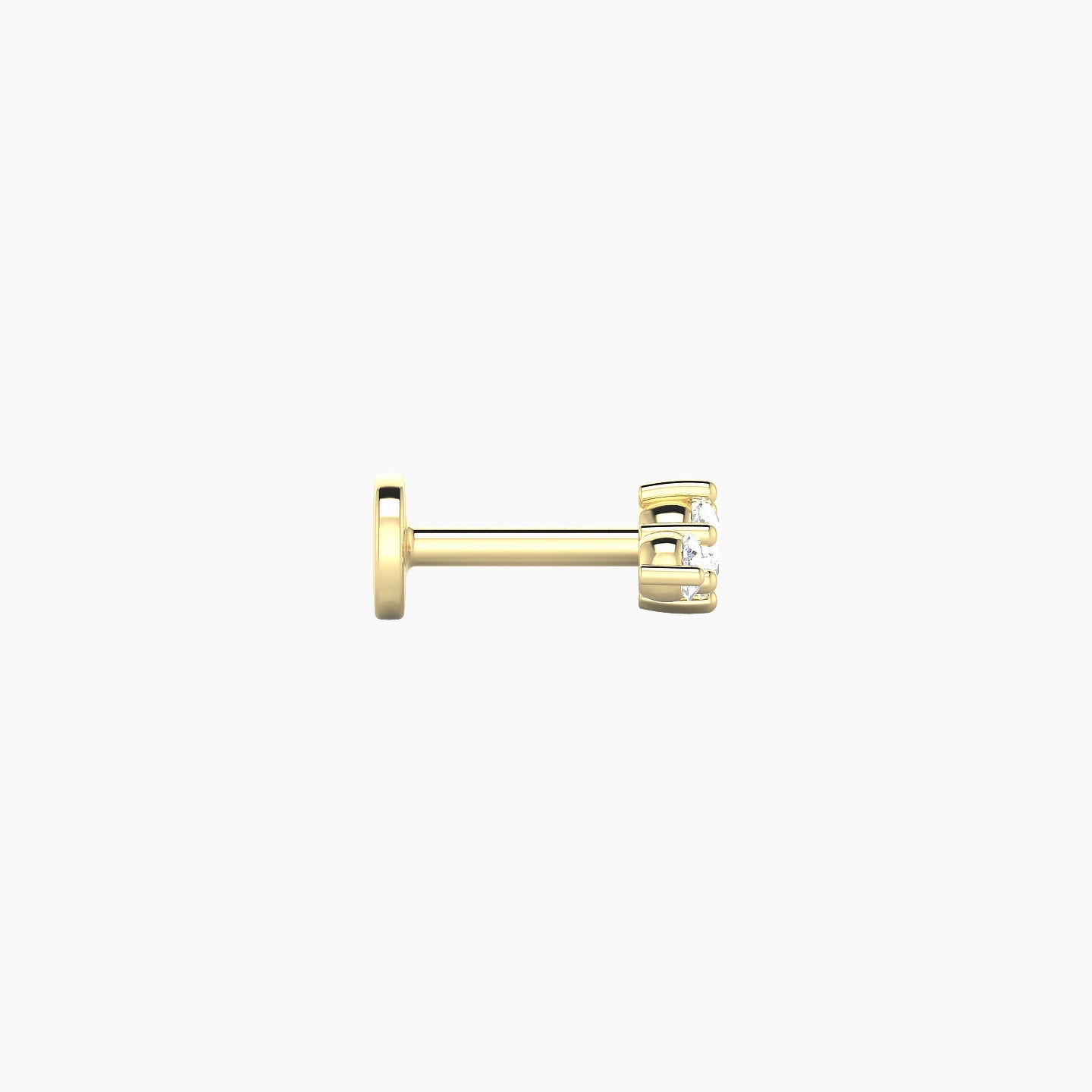 Edesia | 18k Yellow Gold 7 mm 5 mm Trilogy Diamond Piercing