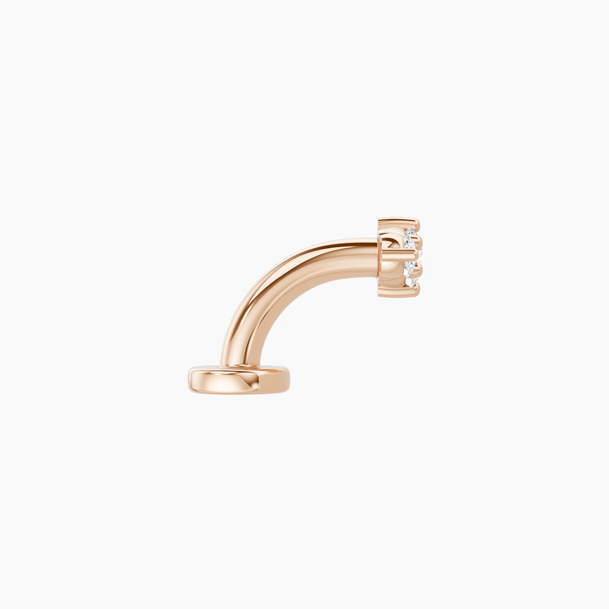 Edesia | 18k Rose Gold 7 mm 6 mm Trilogy Diamond Floating Navel Piercing