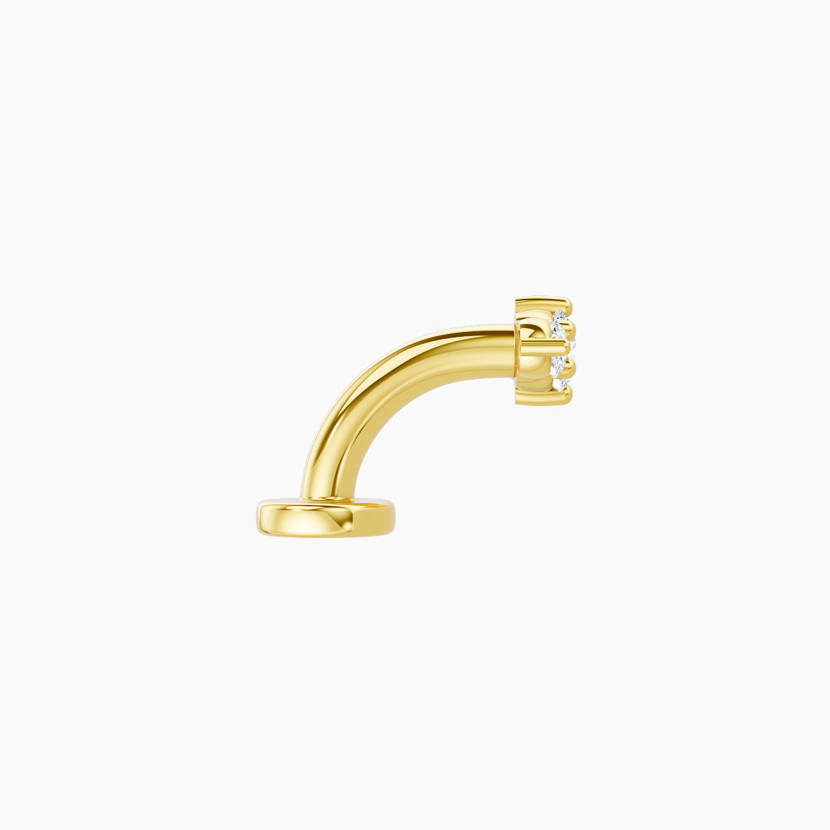 Edesia | 18k Yellow Gold 7 mm 6 mm Trilogy Diamond Floating Navel Piercing