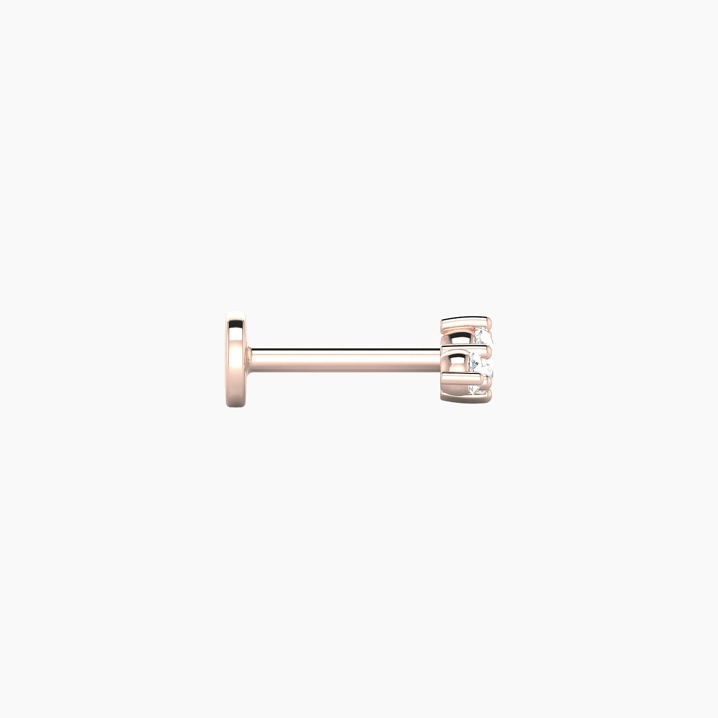 Edesia | 18k Rose Gold 7 mm 6.5 mm Trilogy Diamond Piercing