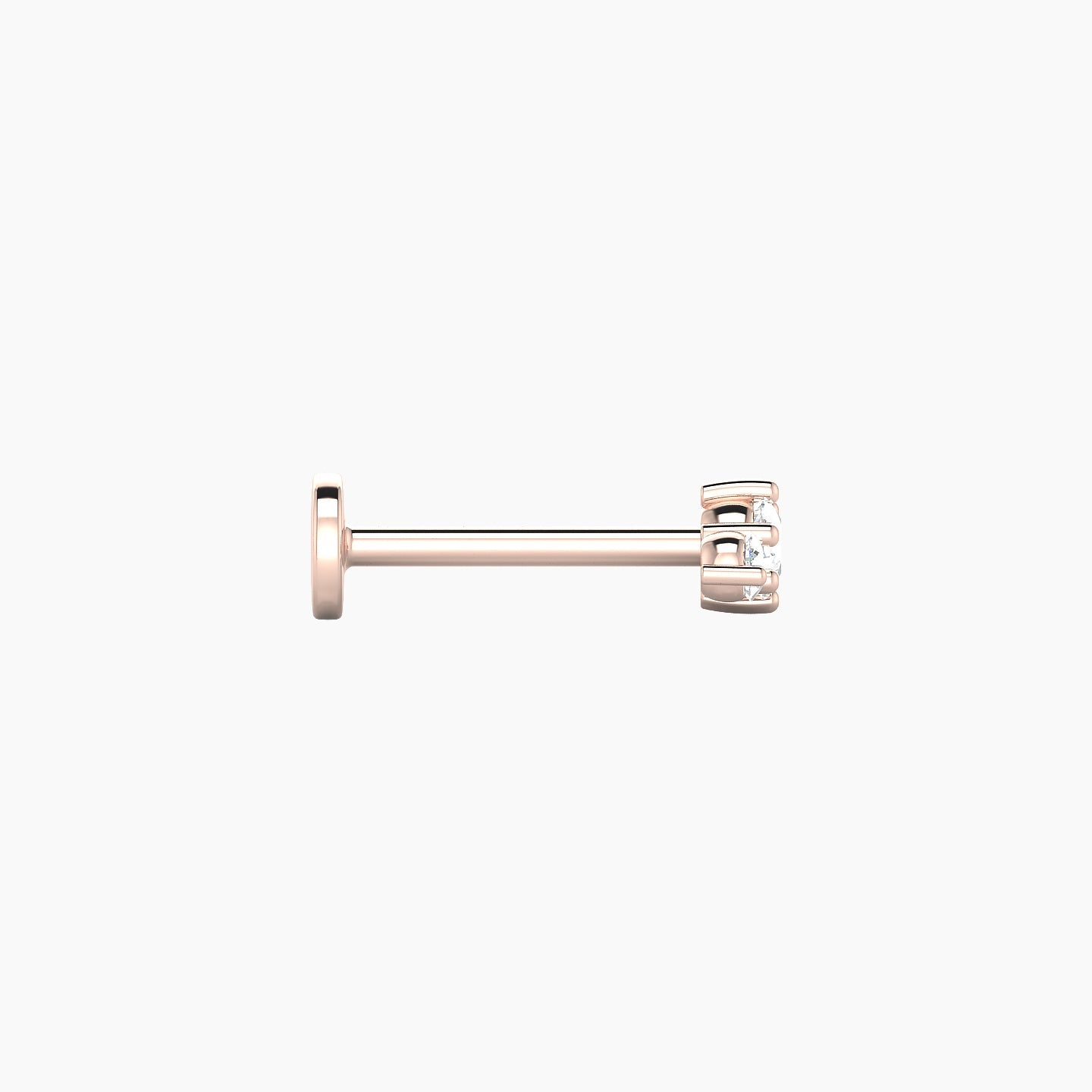 Edesia | 18k Rose Gold 7 mm 8 mm Trilogy Diamond Piercing