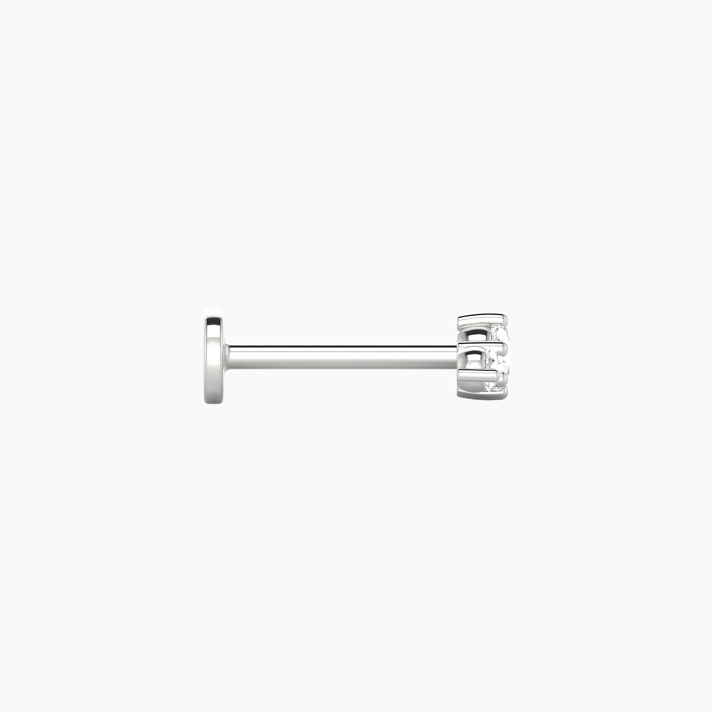 Edesia | 18k White Gold 7 mm 8 mm Trilogy Diamond Piercing