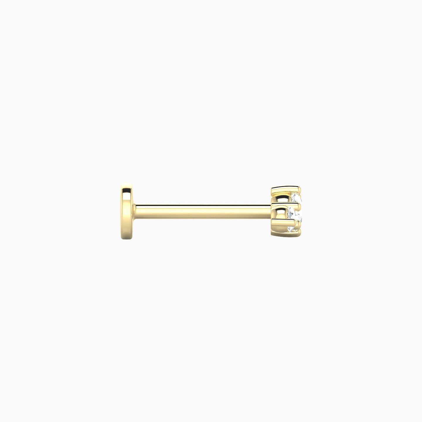 Edesia | 18k Yellow Gold 7 mm 8 mm Trilogy Diamond Piercing