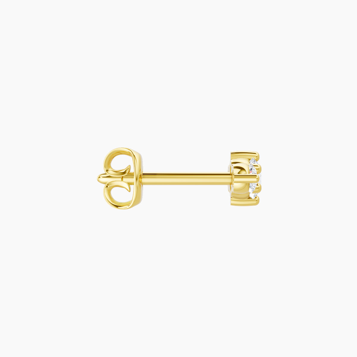 Edesia | 18k Yellow Gold 7 mm Trilogy Diamond Earring