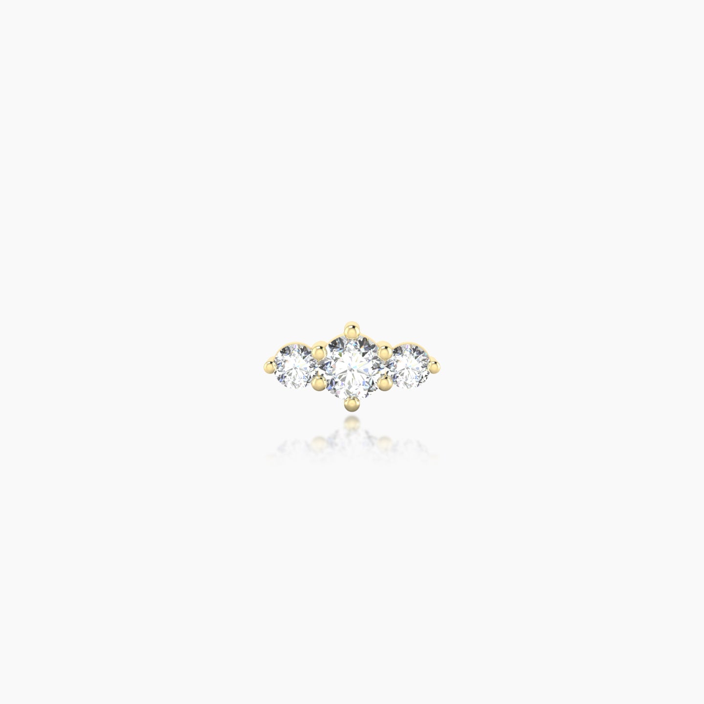 Edesia | 18k Yellow Gold 7 mm Trilogy Diamond Piercing