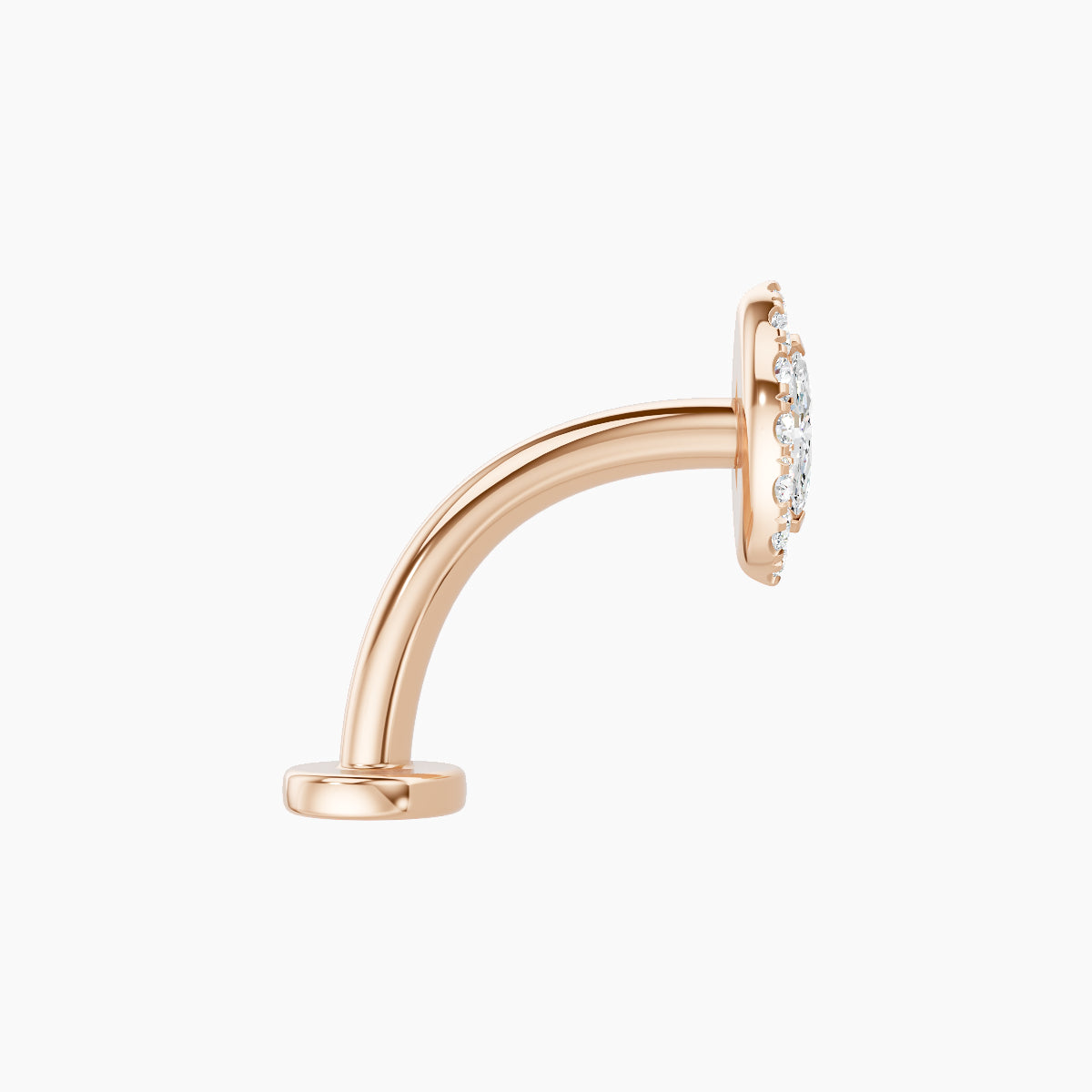 Eirene | 18k Rose Gold 7.5 mm 10 mm Halo Marquise Diamond Floating Navel Piercing