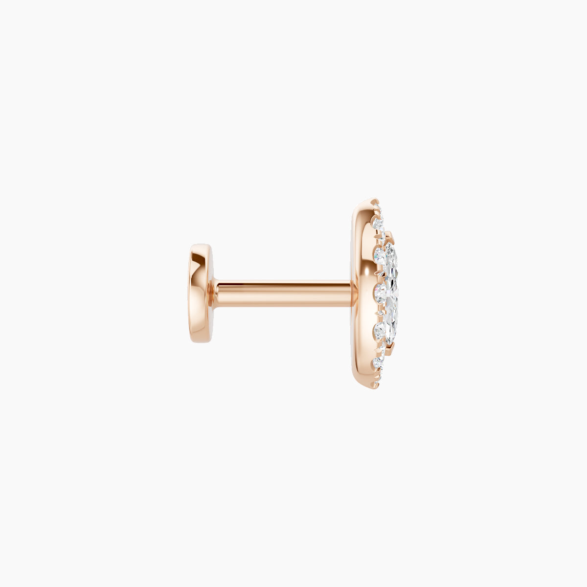 Eirene | 18k Rose Gold 7.5 mm 5 mm Halo Marquise Diamond Piercing