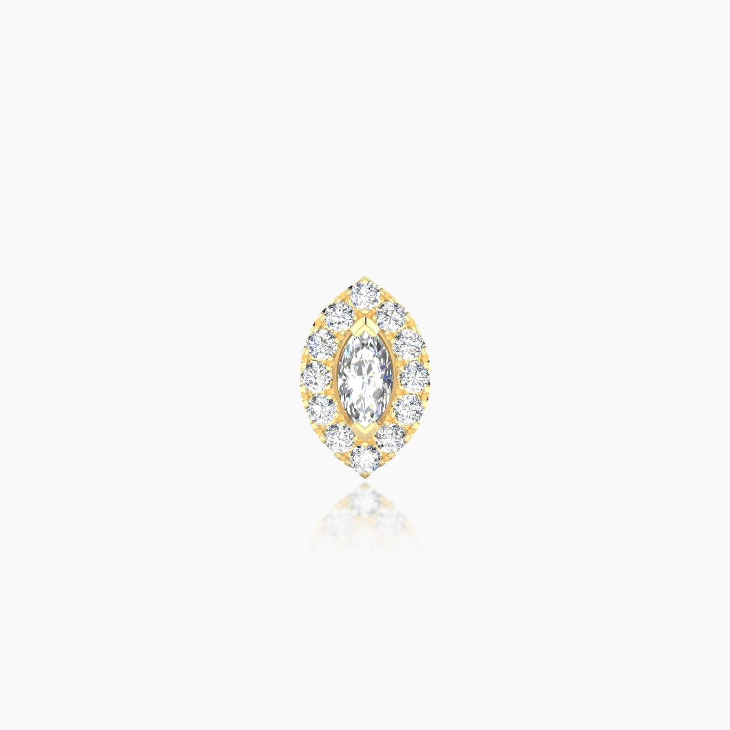 Eirene | 18k Yellow Gold 8 mm 5 mm Halo Marquise Diamond Piercing