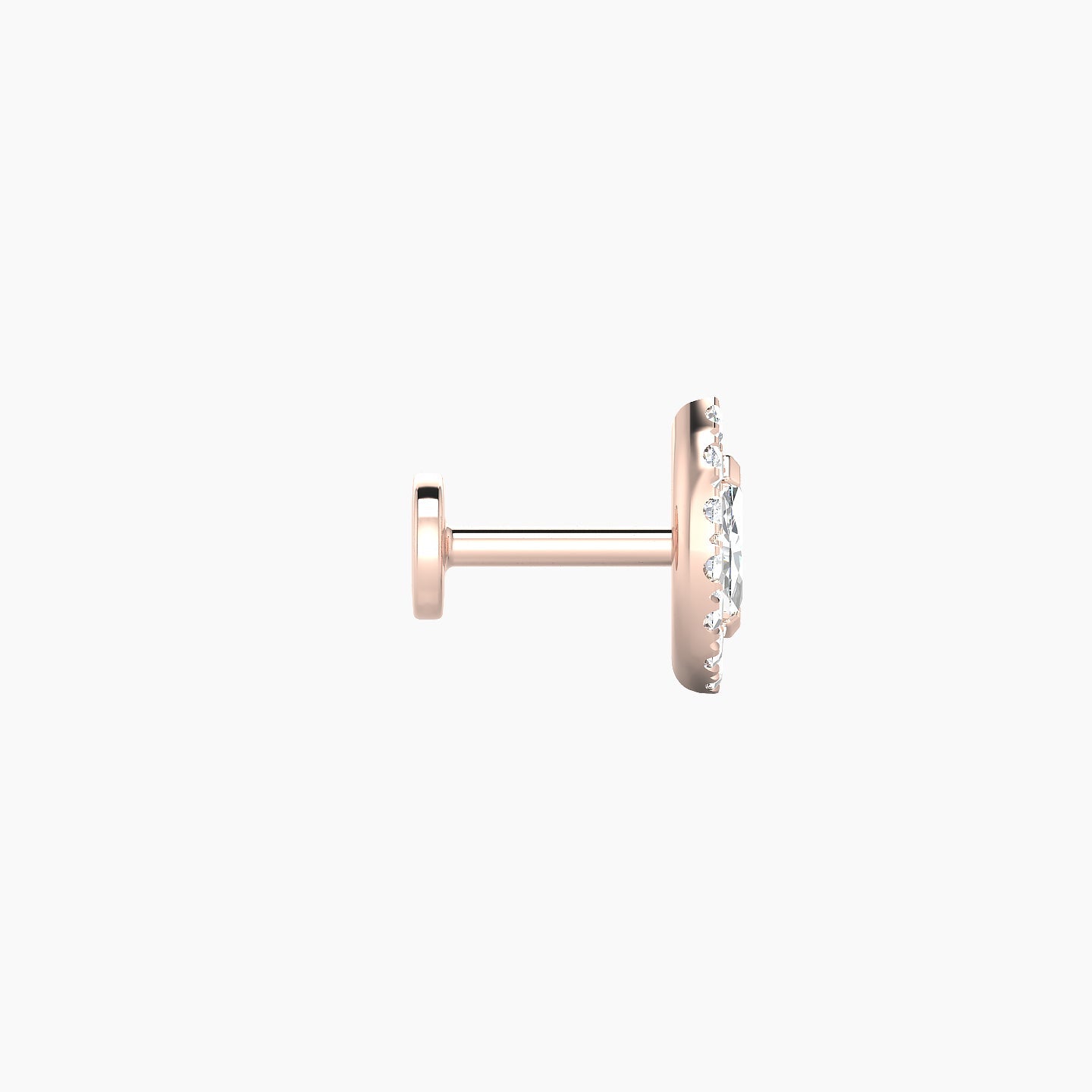 Eirene | 18k Rose Gold 8 mm 5 mm Halo Marquise Diamond Piercing