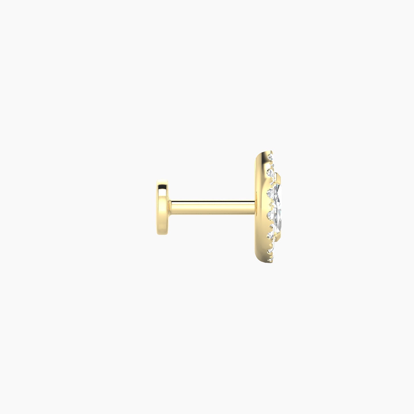 Eirene | 18k Yellow Gold 8 mm 5 mm Halo Marquise Diamond Piercing