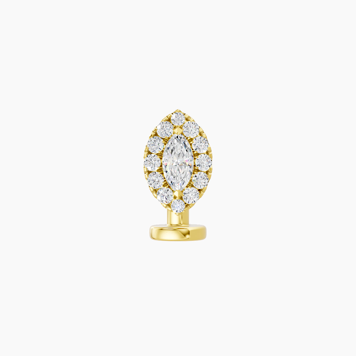 Eirene | 18k Yellow Gold 7.5 mm 6 mm Halo Marquise Diamond Floating Navel Piercing
