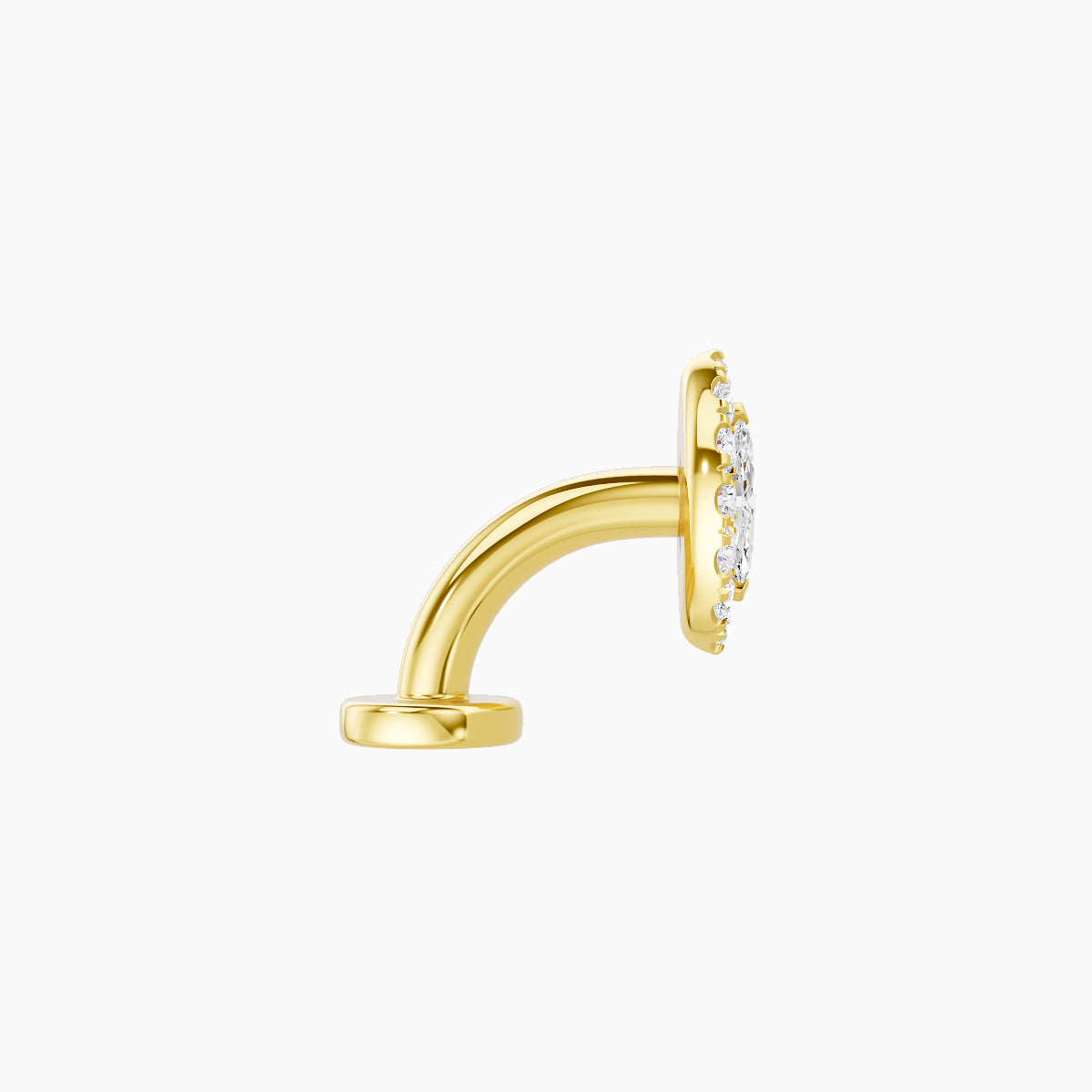 Eirene | 18k Yellow Gold 7.5 mm 6 mm Halo Marquise Diamond Floating Navel Piercing